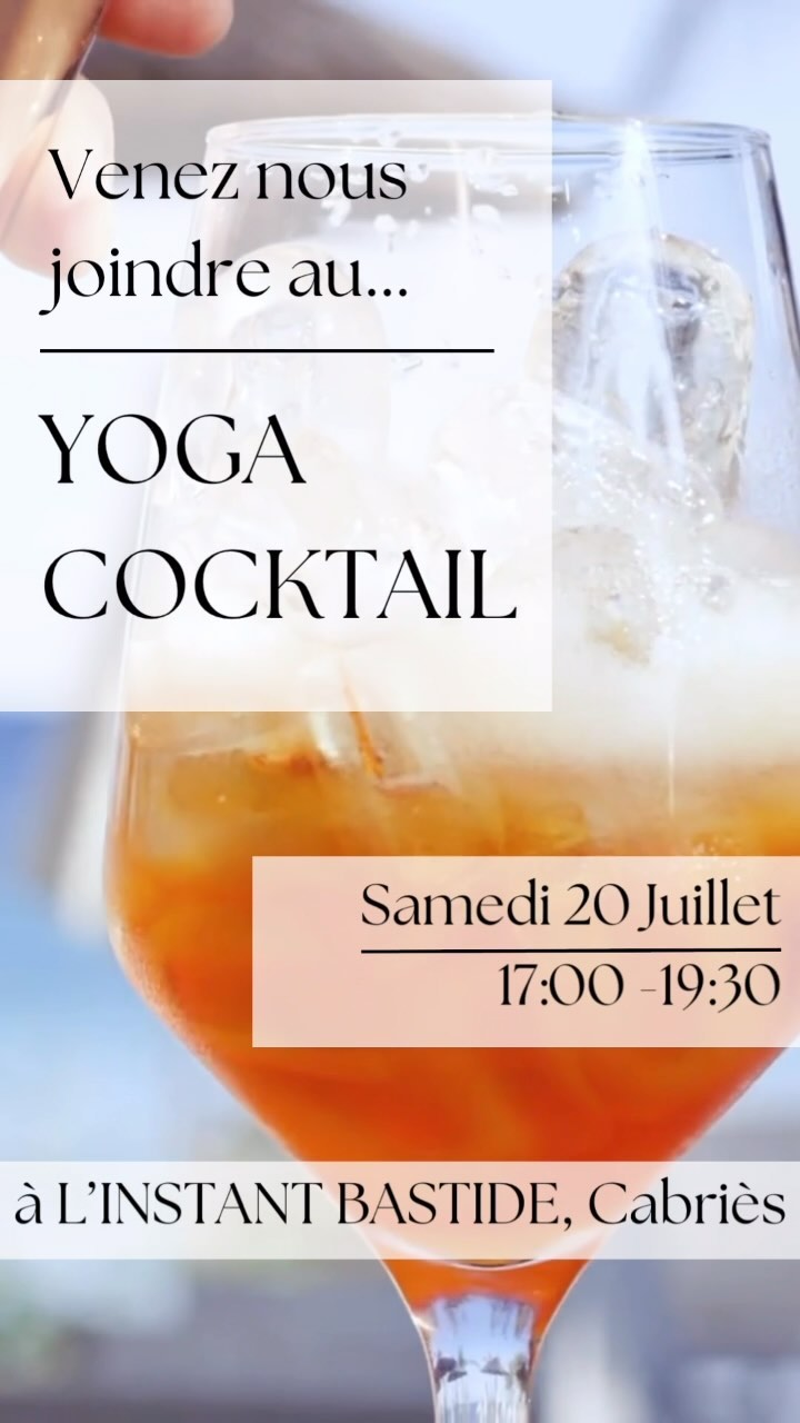 Apprendre des gestes de santé n'a pas besoin d'être ennuyeux ! Le Yoga Cocktail allie convivialité et vitalité où vous apprendrez des trucs et astuces simples pour prendre soin de vous. THEME: ANTIOXYIDANT
Les rayons ultraviolets (UV) du soleil peuvent créer des radicaux libres dans la peau, des molécules instables qui endommagent les cellules et accélèrent le vieillissement cutané. C'est pourquoi il est important de non seulement protéger sa peau du soleil, mais aussi de consommer des antioxydants, qui neutralisent ces radicaux libres et réduisent leurs effets néfastes. Vous apprendrez quels aliments sont riches en antioxydants et comment préparer 3 cocktails sans alcool aux bienfaits antioxydants, parfaits à partager entre amis après une journée à la plage !
Donc, amenez un.e ami.e et préparez-vous à rire, à vous étirer et à trinquer à votre santé !
PLACES SONT LIMITÉES AFIN DE GARDER UN ESPRIT CONVIVIAL.
See you soon!
Louise & Laëtitita
# YogaIyengar #hathayoga #vinyasa #instantbastide #anandayogastudio #yogaaixenprovence #iyengaraixenprovence #Aixenprovence #cabriès #boucbelair #aixmaville #YogaSante #yogasouffle #yogarespiration#boissons sans alcool#yogacocktail#cocktails