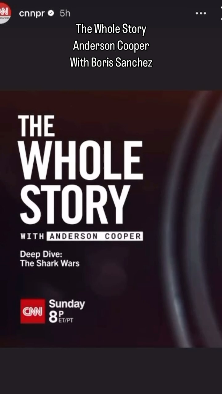 Check out CNN’s The Whole Story - with Anderson Cooper featuring Boris Sanchez airing this Sunday the 30th of June 2024. Had a great time filming with the CNN team and introducing Boris to some of the sharks in our neighborhood. Featuring @borissancheztv @cristinazenato @biminiscubacenter @unexsograndbahama @a.oathou @biminisharkgirl @sharkeducation @sharktagging @drcatmac @elasmochelle @andersoncooper @caymanjason @kewinlorenzen @neilhallsworth @natangley and many more…. #bahamas #sharks #cnn #borissanchez #thewholestory #caymanjason #red #shark #tiger #reefshark #cristinazenato #chainmail #sharkfishing #travel #scuba #freedive #shotonred