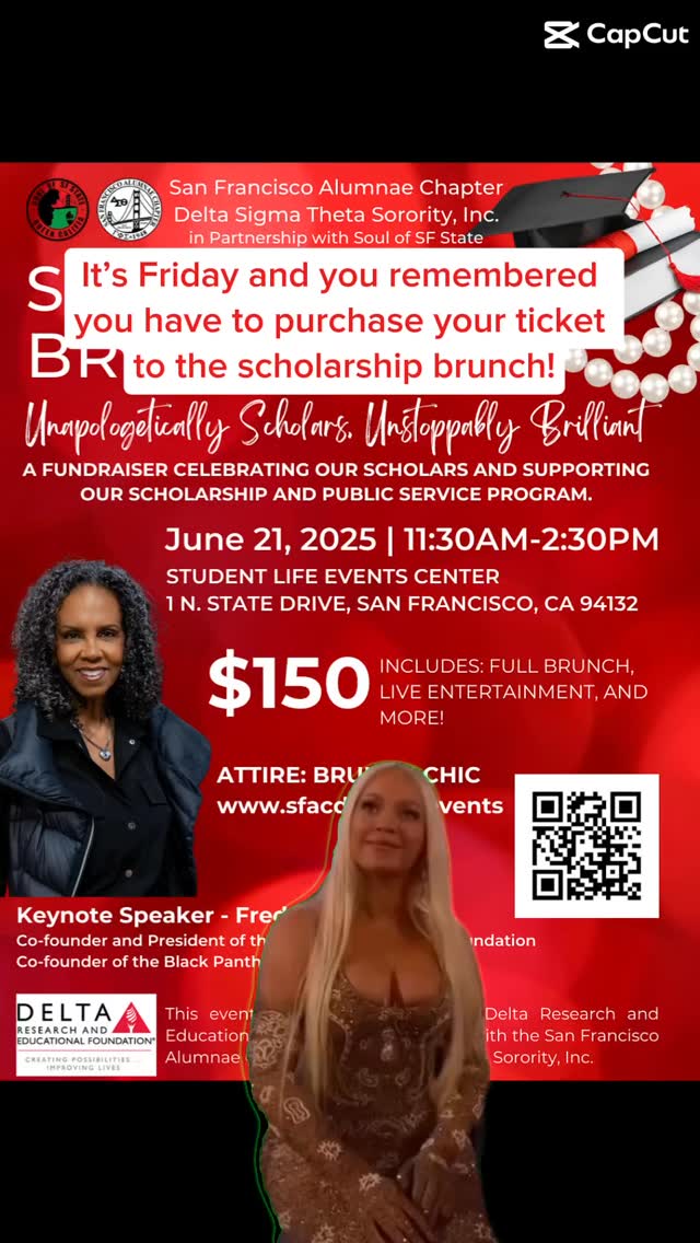 Happy Fun Friday!
You don’t want to miss out on all of the fun, Saturday, June 21st! Live music. Great food. Celebration of Black excellence.
Tickets are selling fast! Get yours today!
🔗 www.sfacdst.org/events
#friday #fundraiser #deltasigmatheta #sfac