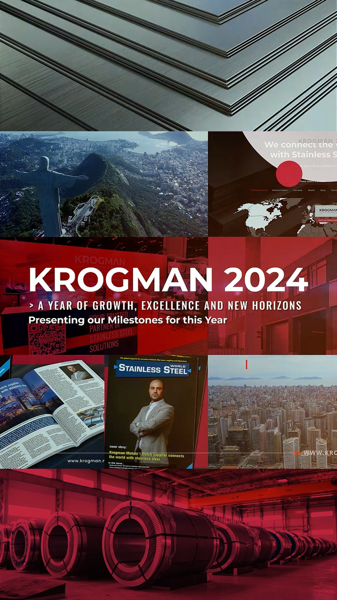 Como 2024 foi um ano memorável!
Assista à nossa retrospectiva de fim de ano, destacando os avanços significativos que fizemos, as conquistas que celebramos e as metas que alcançamos com êxito - marcando um ano de progresso, crescimento e sucesso.
Nós somos a Krogman. Seu parceiro em aço inoxidável!
www.KrogmanGroup.com
#Krogman #KrogmanSouthAmerica #KrogmanGroup #AcoInoxidavel #SeuParceiroEmInox