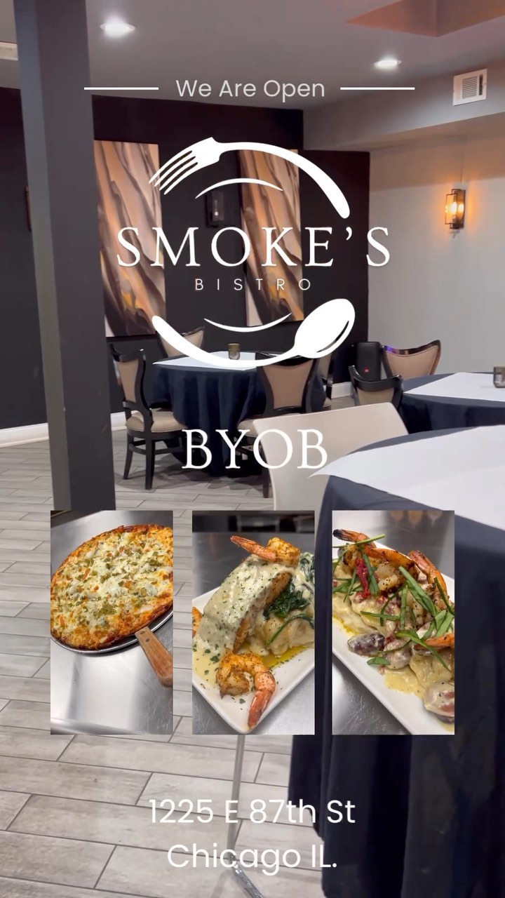 Wake up your tastebuds and feel the joy of mouthwatering food to put you in a good mood. Once you try it you will love it. All foodies welcome! Smoke’s Bistro 1225 E 87th St. Chicago IL. #smokesbistro #chicago #restaurant #bistro #dining #lunch #dinner #seafood #pizza #pasta #salad #steak #food #foodies #byob #goodvibes #goodfood