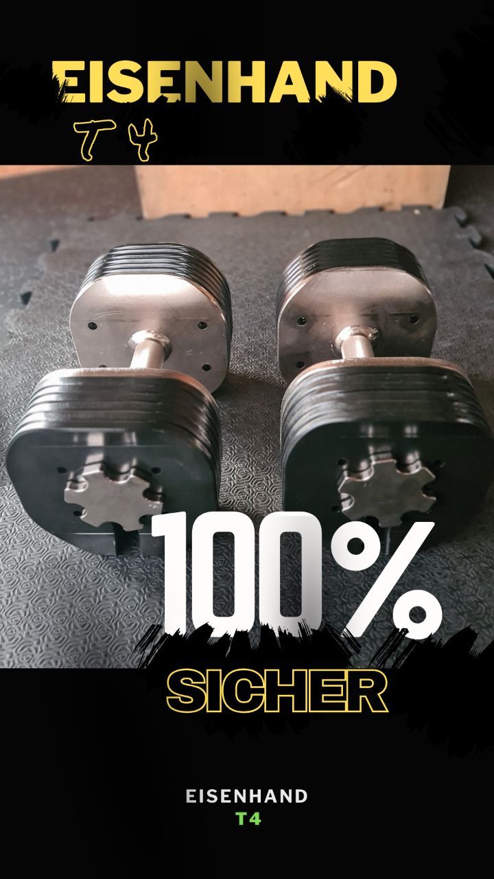 Unsere T4 ist zu 100% sicher. Die Gewichtsscheiben werden über die Ankerschrauben sicher mit dem Handgriff verbunden. Natürlich in alle Richtungen
#kurzhantel #bodybuilding #powerlifting
#Training #homegym #kompakthantel #krafttraining #kurzhanteltraining #fitwerden #trainingzuhause #Hanteln
#eisenhand