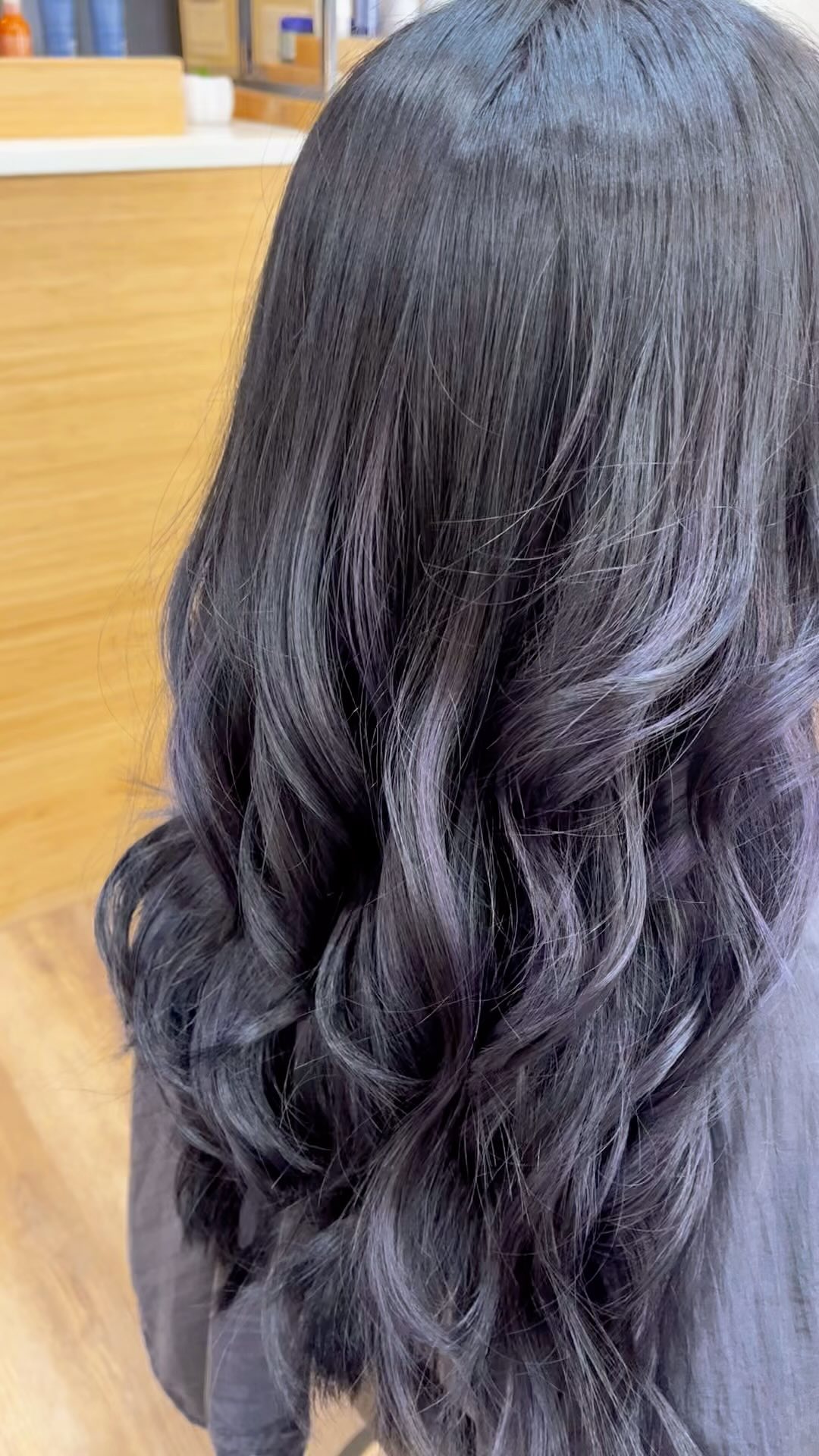 Purple balayage hair color by Yuna