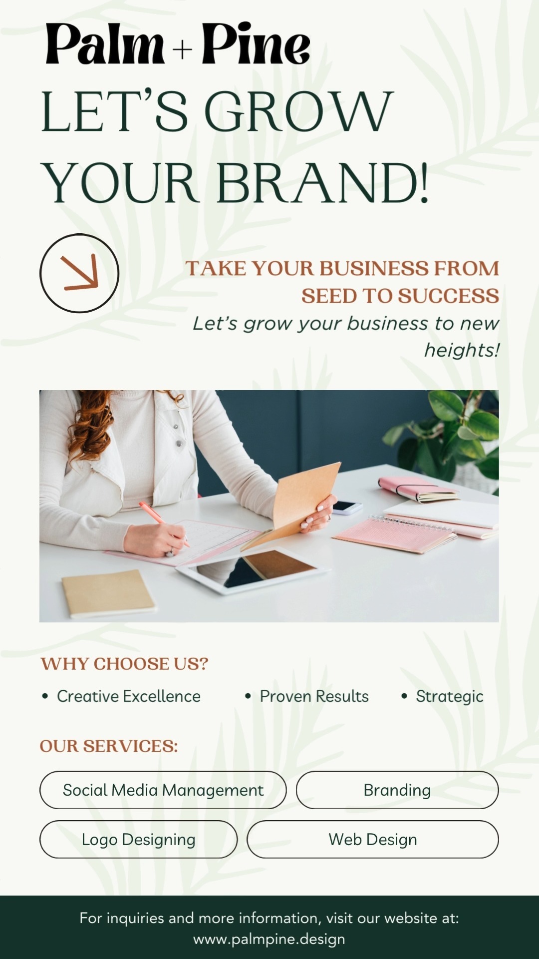 Let's take your business from seed to success with #PalmandPine! 🔥
Why choose us? We make sure that we treat all our clients' business as if it's ours!
Make sure to visit our website (link in bio!) to know more about our services, goals and mission! We look forward to working with you! 🤝
#PalmandPineMarketing #SocialMediaManagement #SocialMediaManager #GrowYourBrand