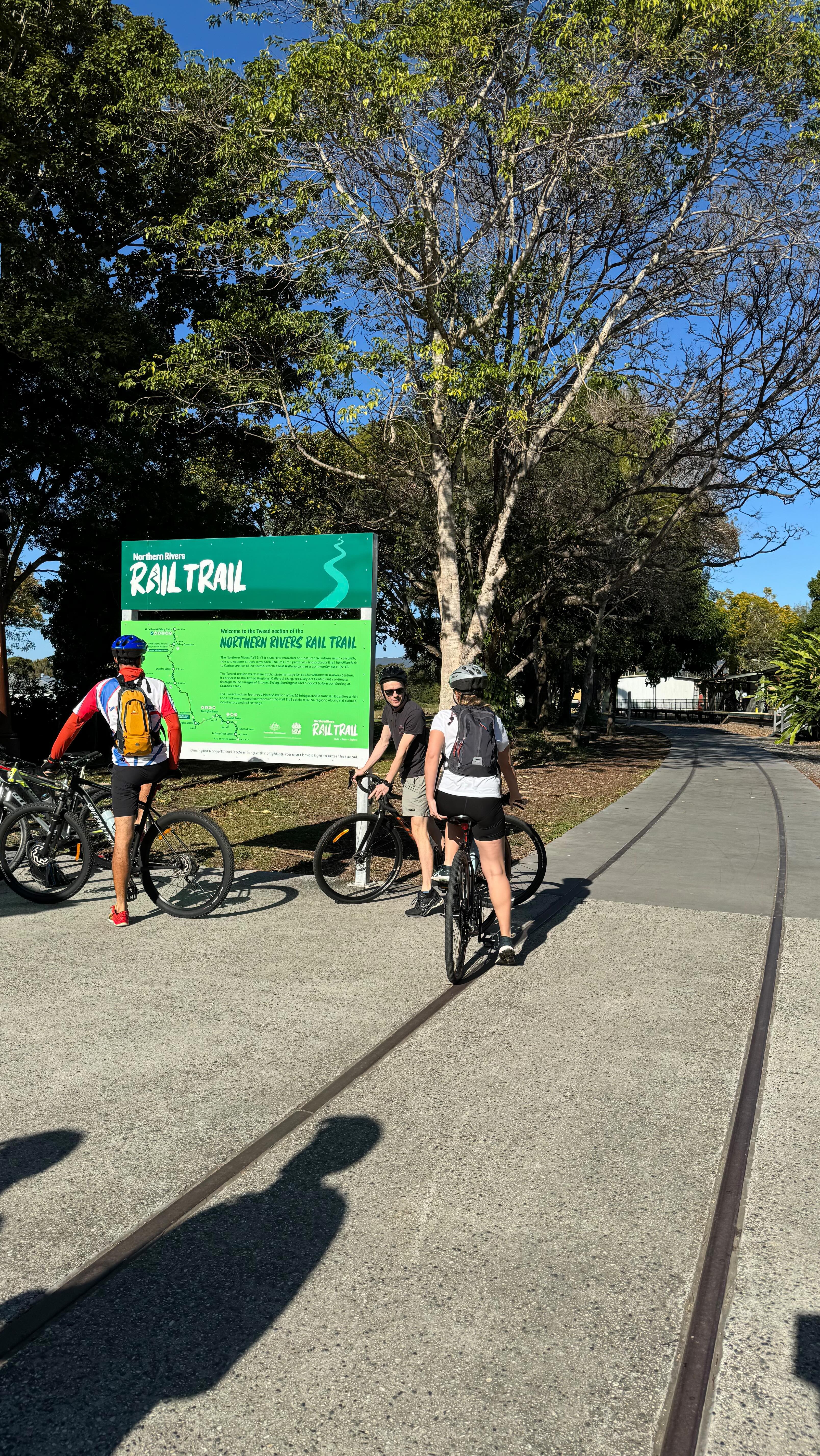 48km down the Northern NSW light rail track! Exhausted but feeling amazing. 🌟🚴♀️ @northern_rivers_railtrail #Adventure #CyclingLife #FeelingAccomplished