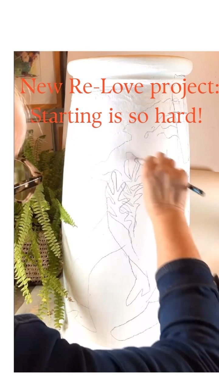 W I P Starting a new piece is so hard! Especially after a bit of a break. No option but to go for it with gusto and not think too much.
I’ve been playing around with what I call Re-Loving - re-imagining and re-purposing bits of C19th tech because they have beautiful shapes and are broken or untrendy - and can be transformed with love and imagination.
Like this terracotta cannon shaped chimney pot that I found badly chipped in a junk yard. I repaired it and painted a white base though its rather bumpy. I first tried drawing on it with paint and it didn’t work so now starting again …
I have plans! It involves ferns, ink and rumba. Yeh yeh I know. Watch this space
#upcycled
#foundpaper
#mycolourfulupcycle
#fastandloose
#reportagedrawing
#repurposereuse
#repurposedmaterials
#repurposed
#foundpapers
#upcyclefurniture
#collageart
#upcyclersofinstagram
#foundpaper
#recycledart
#artininteriors
#foundobjectsart
#artmatters
#artisthouse
#artistdiary
#artconsultancy
#interiordesigninspiration
#colourstylehome
#popsofcolour