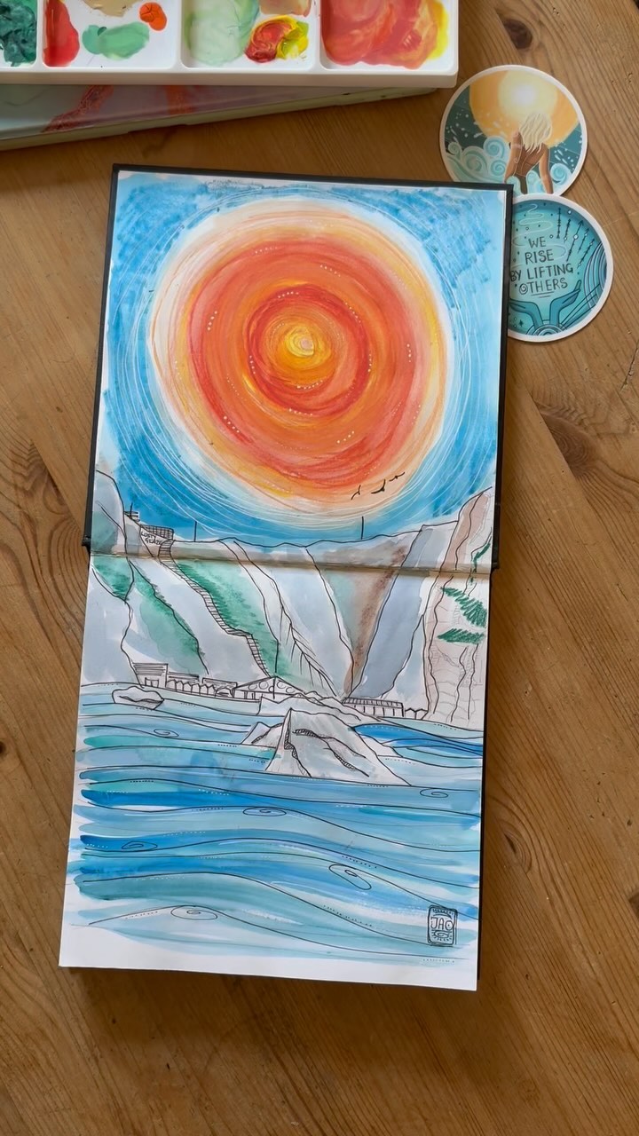 A quick flick through my messy sketchbook - everything ocean with a few random hedgehogs and flowers when the mood took me 🤪 #sketchbook #sketchbookspread #sketchbookdrawing #sketchbookpages #sketchbookpractice #gouache #colour #oceansketch #oceanart #artwork #dailyart #sketchaday #sketchbookart #painting #drawing #artist #playwithpaint #happyart #artreels #bigmagic #artinspo #artjournal #artstudio