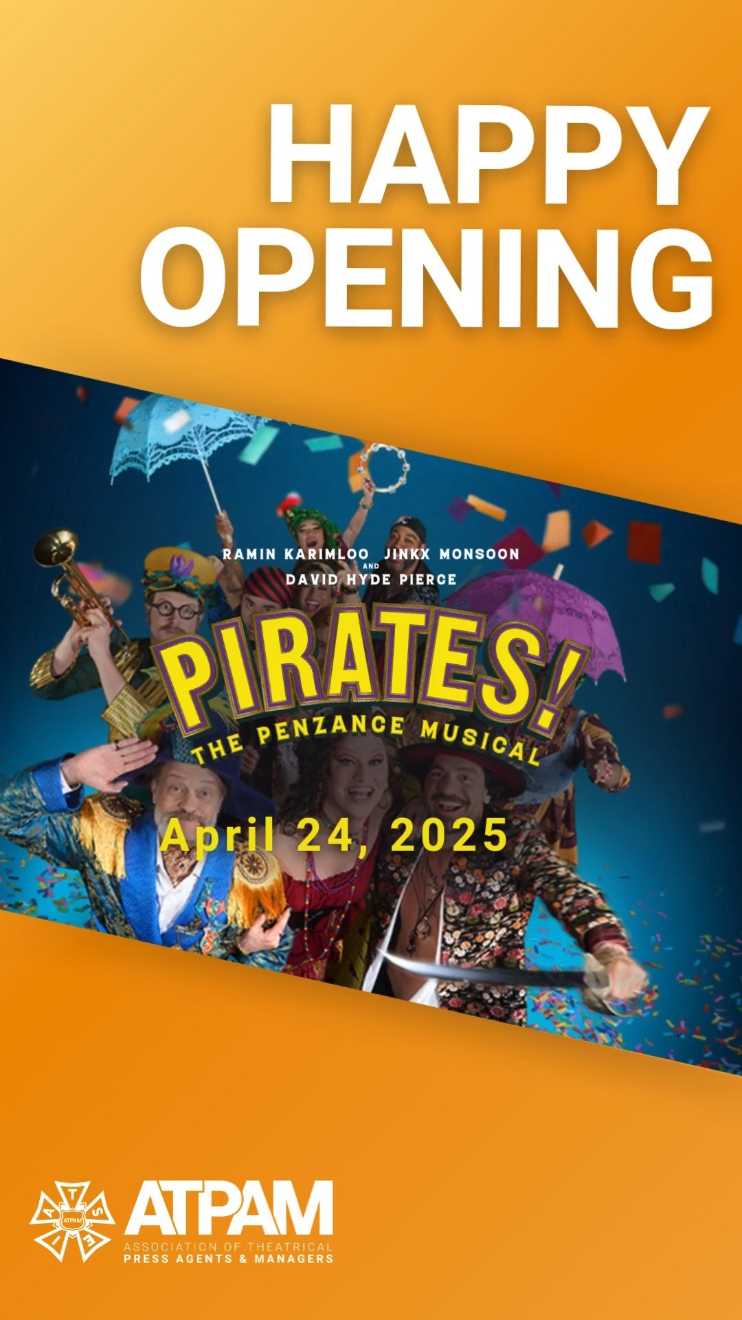 🏴☠️⚓️ Ahoy, it’s Opening Night!
Break legs to the incredible company of @roundaboutnyc's Pirates! The Penzance Musical! Here's to smooth sailing behind the scenes for our #ATPAM members who are helping steer the ship toward a spectacular run.