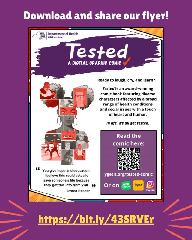 Attention everyone! You can download our flyer for Tested here:
https://bit.ly/43SRVEr
Share it everywhere to help spread entertainment and health education! Print it and post it up anywhere! Send it to your friends and family! Spread the love!
#TestedComic #ygetit #Comic #Health