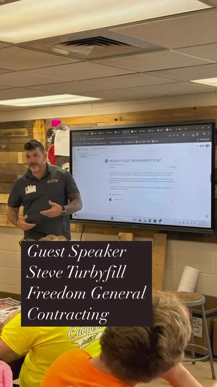 Great day today spending most of the day sharing with the students from all 3 levels of the MBIT carpentry class. I was honored and blessed to be able help coach the future of our field. What a great group of students. Thank you!!