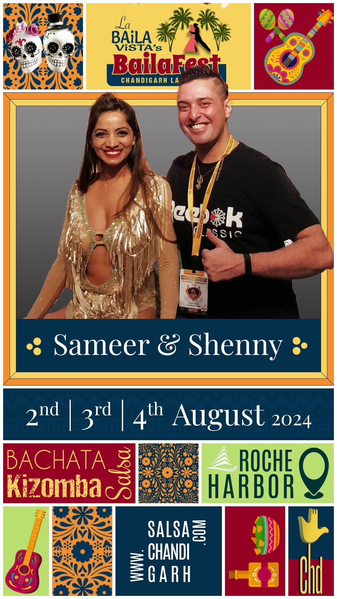 🎉 Surprise surprise surprise Announcement! 🎉
We are thrilled to reveal our last but certainly not least, surprise artists for BailaFest - Chandigarh Latin Fest: the incredible Sameer & Shenny! 🕺💃
These pioneers of Salsa in Delhi have not only shaped the dance scene in the capital but have also brought numerous amazing artists and dancers into the spotlight. Their dedication, passion, and expertise are unmatched, and we couldn’t be more excited to have them grace our festival with their talent.
Join us from August 2nd to 4th to experience the magic and learn from the best in the industry. Don’t miss out on this chance to dance, learn, and celebrate with Sameer & Shenny at BailaFest!
#BailaFest #ChandigarhLatinFestival #SalsaLegends #SameerAndShenny #DanceMagic