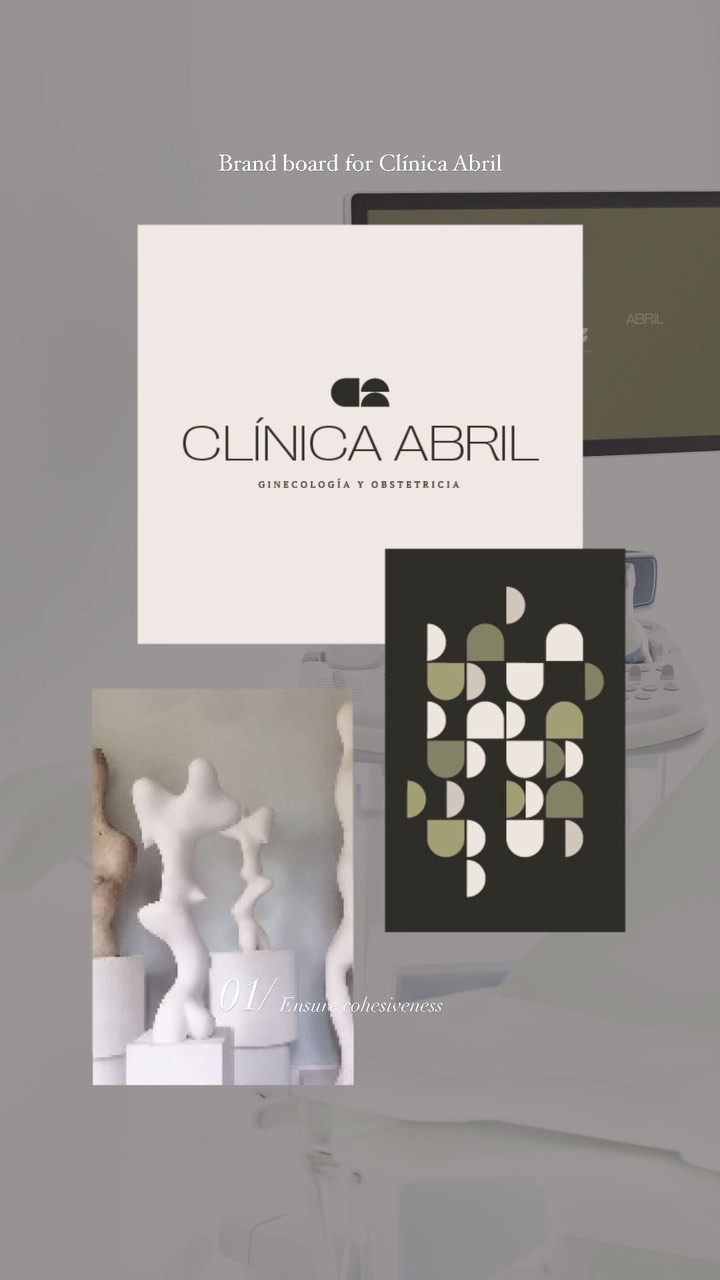 Brand board and visual universe for Clínica Abril.
When bringing to life any brand, this step is key to ensure cohesiveness and get a feel of how the brand iterations and design system coexist.
From the very beginning, this project was envisioned as a matter of elegance and intimacy. Thanks to wonderful Dr Carlota Abril and Dr Jorge Abril for the trust. ♡
#brandboard #designreels #designprocess