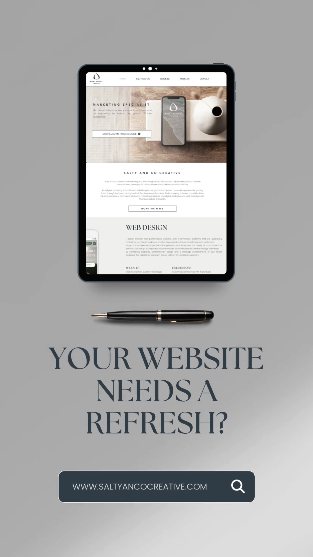 Does your website need a revamp?
A fresh, modern, and high-performing site can make all the difference!
DM us now to bring your vision to life ✨
#WebDesign #WebsiteRevamp #BrandRefresh