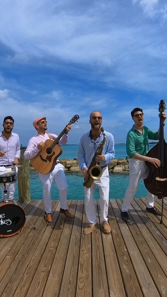 Guantanamera 💃 a rendition featuring the blue waters of the Bahamas 🌊🇧🇸
•
#bahamas #bahamar #nassau #thestrikes #wearethestrikes #luxuryevents #luxuryweddings #doublebass #saxophone #guitar #drums #contrabass #strollingband #roamingband #firstclass