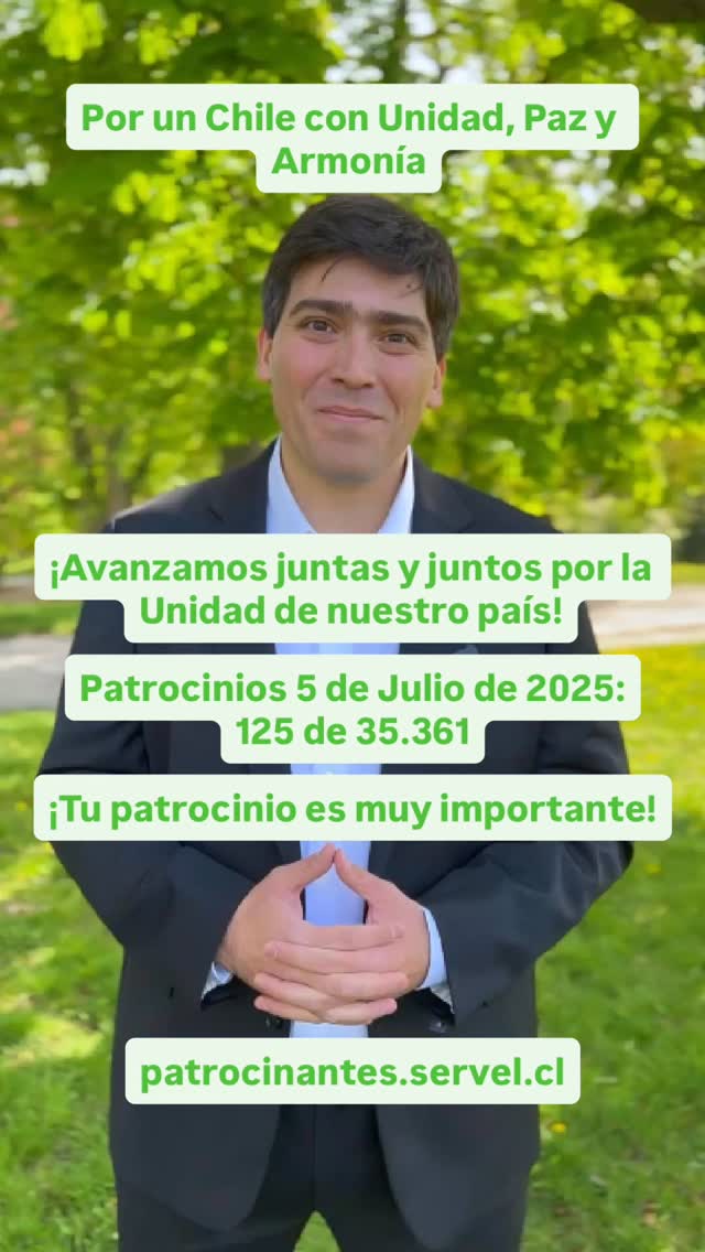 ¡Hola! Comparto patrocinios actualizados. Te invito a que trabajemos juntas y juntos por el Chile que deseamos y merecemos. Un abrazo afectuoso. #porunchileconunidadpazyarmonía #yoapoyoalpatovalenzuela