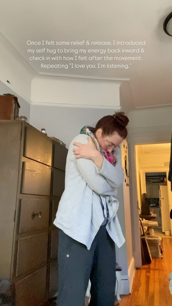 Somatic Practice Post Coaching Session
…
This is one of many ways I resource myself to be able to hold space for others without self abandoning or burning out. You can see my sympathetic nervous system (energy / stress) at the start with my big, fast, chaotic movements then my parasympathetic nervous system (rest / peace) with my self hugs, moving slower…then my homeostasis returning with my pat down. Not “calmed down” but regulated, back to a balanced state within my own body.
…
I am offering up to 25 FREE Sessions this month (November 2024) for trans/non-binary, LGBTQIA+, BIPOC, femme-presenting, financial hardship communities. Use code HOPE at checkout for 100% OFF my single H.O.P.E. Coaching Sessions. First come, first served - no limit for individuals (you can book multiple sessions).
…
#kaiaevolutions #alchemyinmotion #embodiedalignment #intersectional #intersectionality #embodiedbeliefs #somaticintegration #nervoussystemregulation #embodimentpractices #hope #hopecoaching #healingopportunitiesprocessingemotions #trustyourself #afeelingoftrust #empatheticwitness #empatheticwitnessing