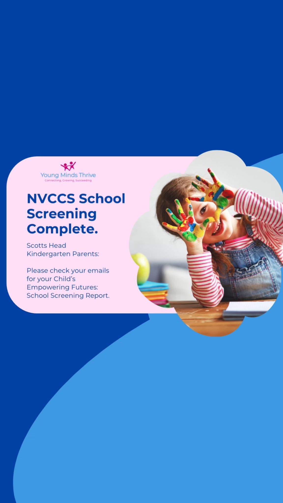 ✨First days are always filled with anticipation and excitement - and that’s exactly how we felt this week OFFICIALLY kicking off our school screening program, Empowering Futures, for our local children and families in the Nambucca Valley 📚
Our program is staffed by an experienced team of Health and Education professionals - the power team for improving childhood outcomes! 💪🏻💪🏻
Over the next 4 weeks, we will offer our program to 25% of children attending kindergarten in the Nambucca Valley - and whilst this is a great start, we want to offer our program to ALL schools, students and families so we can ensure that every child is supported to reach their full learning potential.
In the next 4 weeks we will be visiting:
Nambucca Valley Christian Community School
Scotts Head Public School
Bowraville Central School
Macksville Public School
Want our program in your school, but your school isn’t on the list? Here is what to do:
➡️ If you are a school, reach out to us at LetsTalk@youngmindsthrive.com.au. We have just received funding to support local schools to access our program.
➡️ If you are a parent: Speak with your School Principal, class teacher, learning support or your P&C and request they sign up!
By supporting our young children and families today, we promote healthier and more prosperous communities tomorrow.
Let’s improve school learning success together! ✨
Deb & Karyn
Young Minds Thrive
#childhealth #childearlyintervention #schoolscreening #empoweringfutures #socialchange #regionalkids #nambuccavalley #midnorthcoast #nswhealth #midnorthcoasthealth #departmentofeducation #nswdepartmentofeducation #nswdepartmentofhealth
