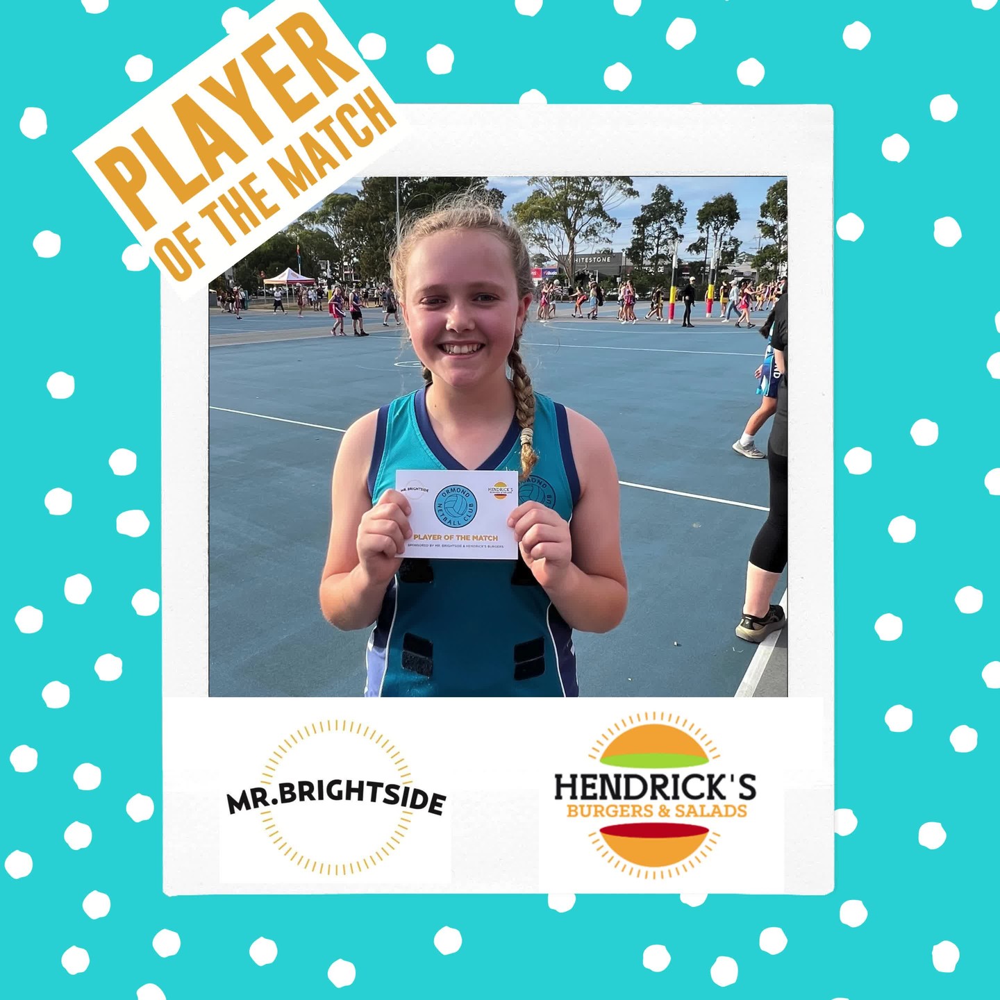 It was a Mega March at the Ormond Netball Club. Here's a look at our Players of the Match. Proudly supported by @cafe_brightside & @hendricks_burgers . Enjoy refueling & recharging!!