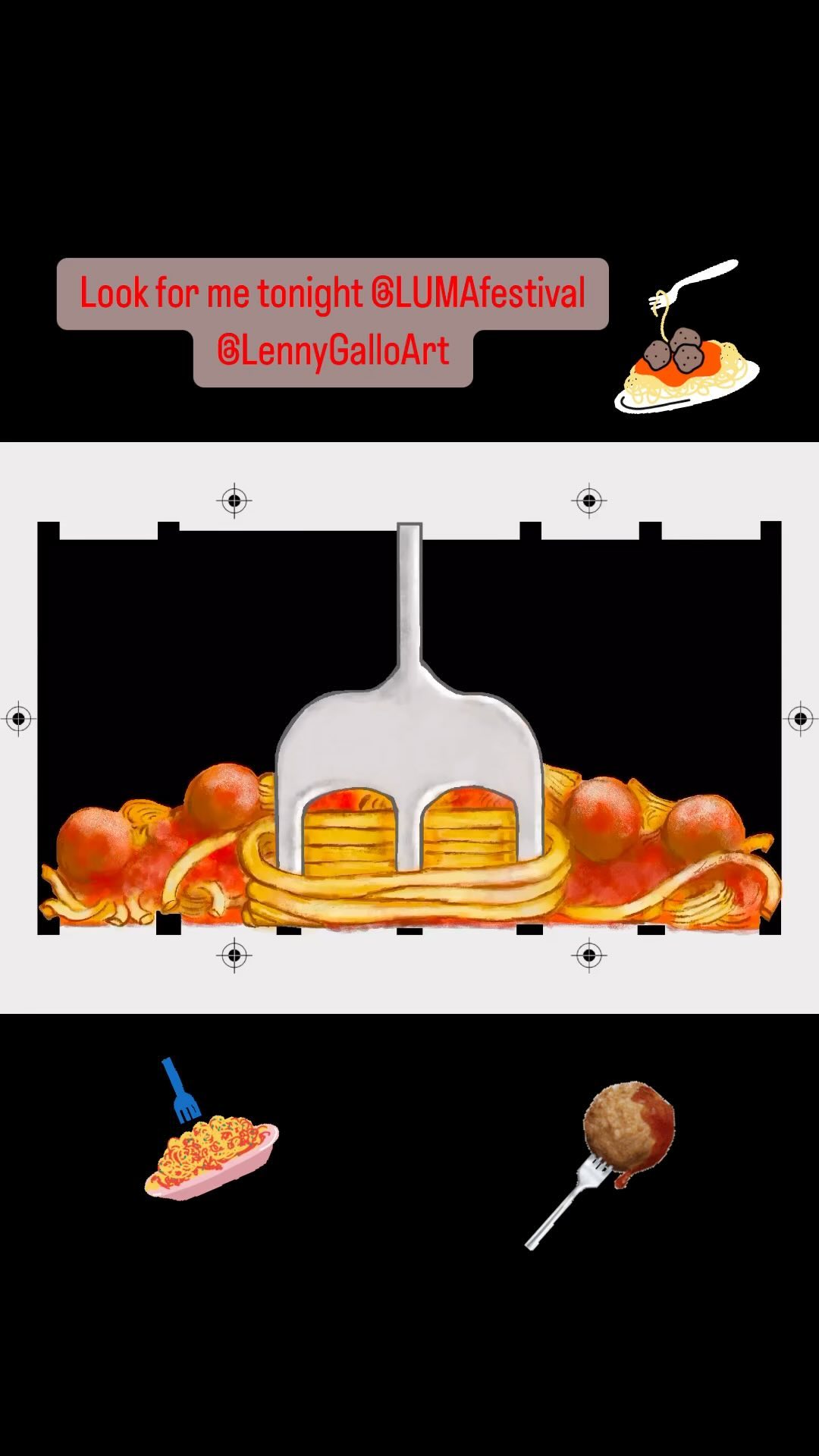 Look for my piece tonight @lumafestival as part of the Peg Johnston Living Lights Project
#art #artistsoninstagram #artistsofinstagram
#gayartist #gayartworks #artwork #painting
#paintingsofinstagram #paintingsdaily
#conceptart #artgallery #gayartistsoninstagram #gallery #abstractpainting #artgalleries #artshowcase #newyork #i❤️ny #iheartny❤️ #Luma #lumaarts #projectionfestival #projectionfestival2023 #spaghetti #pasta #pastasauce #meatballs #Binghamton #luma2023