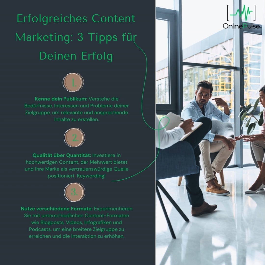 🔥𝐃𝐮 𝐛𝐢𝐬𝐭 𝐛𝐞𝐫𝐞𝐢𝐭, 𝐮𝐦 𝐝𝐞𝐧 𝐧ä𝐜𝐡𝐬𝐭𝐞𝐧 𝐒𝐜𝐡𝐫𝐢𝐭𝐭 𝐳𝐮 𝐦𝐚𝐜𝐡𝐞𝐧?! 🔥
Planung und Strategie:
⚡️Klare Zielsetzung: Definiere, was du mit deinem Content erreichen möchtest (z.B. mehr Traffic, Leads generieren, Markenbekanntheit steigern).
⚡️Zielgruppe kennen: Erstelle detaillierte Personas deiner Zielgruppe, um ihre Bedürfnisse, Interessen und Pain Points zu verstehen.
⚡️Content-Kalender: Plane deine Inhalte im Voraus, um eine regelmäßige Veröffentlichung zu gewährleisten und Themen abwechslungsreich zu gestalten.
⚡️Keyword-Recherche: Finde relevante Keywords, um deine Inhalte für Suchmaschinen zu optimieren und von deiner Zielgruppe gefunden zu werden.
Erstellung hochwertiger Inhalte:
⚡️Relevanz: Stelle sicher, dass deine Inhalte für deine Zielgruppe relevant und wertvoll sind. Biete Lösungen für ihre Probleme oder beantworte ihre Fragen.
⚡️Qualität: Achte auf eine hohe Qualität in Bezug auf Schreibstil, Grammatik und Rechtschreibung.
⚡️Vielfalt: Variiere deine Content-Formate (Blogartikel, Videos, Infografiken, Podcasts usw.), um verschiedene Präferenzen abzudecken.
⚡️Visuelle Gestaltung: Nutze ansprechende Bilder, Grafiken und Videos, um deine Inhalte aufzuwerten.
⚡️Call-to-Action: Füge klare Handlungsaufforderungen hinzu, um deine Leser zu bestimmten Aktionen anzuregen (z.B. Newsletter-Anmeldung, Kauf).
#bestcontent #marketingtipps #schaumburg #onlinemarketing #business #onlineberatung #ecommerce #contentmarketing #digitalmarketing #suchmaschinenoptimierung #webdesign