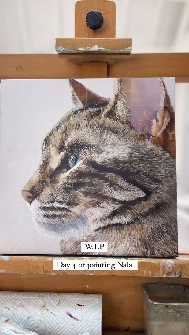 Well it appears posting daily progress shots is quite popular if not a little exposing!🫣
Today I continued to add more layers and changed the composition and background very slightly….
#wiltshireartist #acrylicpainting #studiodays #cotswoldartist #catportrait #catpainting #catpaintingsofinstagram