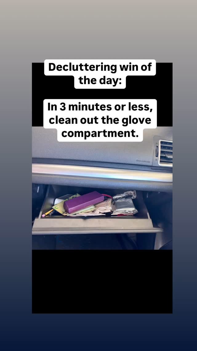 Decluttering Win of the Day: Glove Compartment! 🚗✨
In 3 minutes or less, clear the clutter and make space for what matters!
✅ Empty it out
✅ Toss trash & remove extras
✅ Keep only essentials (registration, insurance, pen, etc.)
A tidy glove compartment = a stress-free drive! 🚘 Try it now!
.
.
.
.
#DeclutteringWin #QuickDeclutter #CarOrganization #CloudyToClear #OrganizedCar #TidySpaces #SmallChangesBigImpact