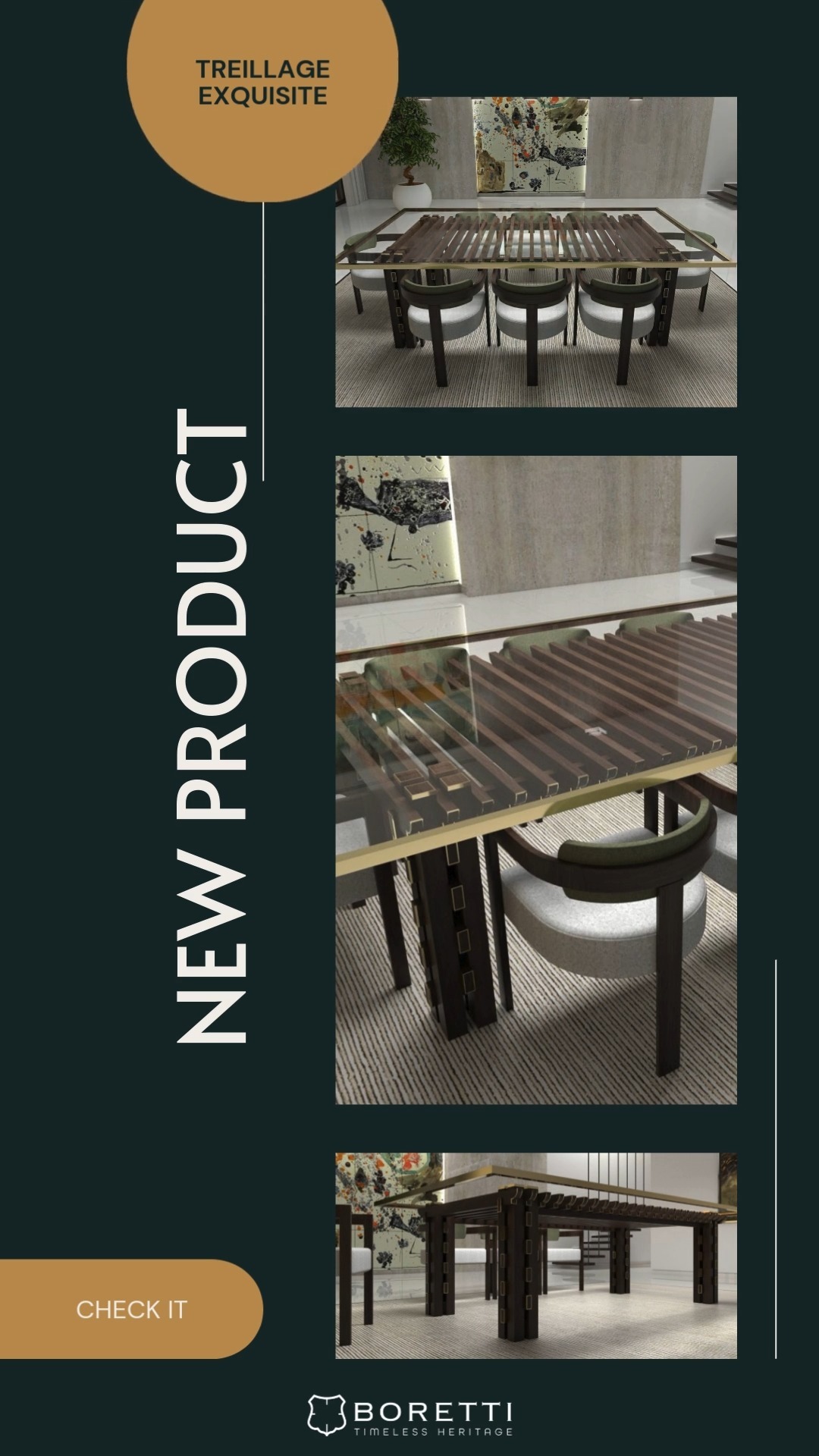 TREILLAGE EXQUISITE – stół, który redefiniuje elegancję. ✨
Zainspirowany klasycznymi pergolami pałacowych ogrodów, ten wyjątkowy projekt Marka Boretti łączy solidne drewno orzechowe, delikatne mosiężne detale i szklany blat, który odsłania elegancką drewnianą strukturę.
Jego forma to harmonia architektonicznej precyzji i ponadczasowej estetyki – zaprojektowany, by zachwycać.
🖤 Kolekcja Special
🖤 Luksusowe materiały
🖤 Inspiracja klasycznym rzemiosłem
Odkryj nowy poziom wyrafinowania. 🔸 Zamów online.
#BorettiFurniture #TreillageExquisite #LuxuryDesign #TimelessElegance #MarkBoretti