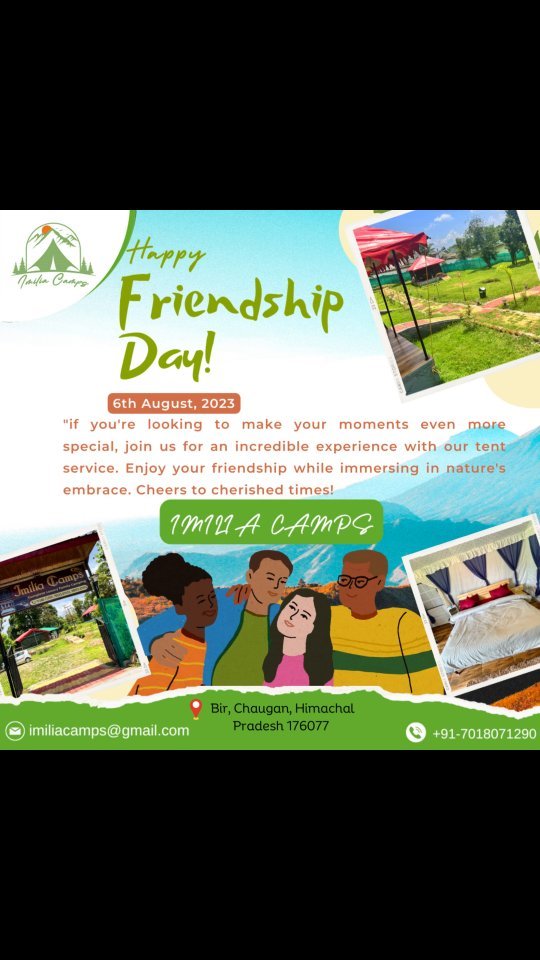 Happy Friendship Day! 🌟
Celebrate the bond of friendship and create lasting memories. As you cherish moments with your friends, why not elevate the experience with our exclusive tent service? Enjoy the warmth of friendship and the comfort of our cozy tents – a perfect combination for an unforgettable getaway. Cheers to friendship and unforgettable moments! 👫🏕️ #FriendshipDay #TentService #happyfriendshipday #CreateMemories #imiliacamps #imiliacamp