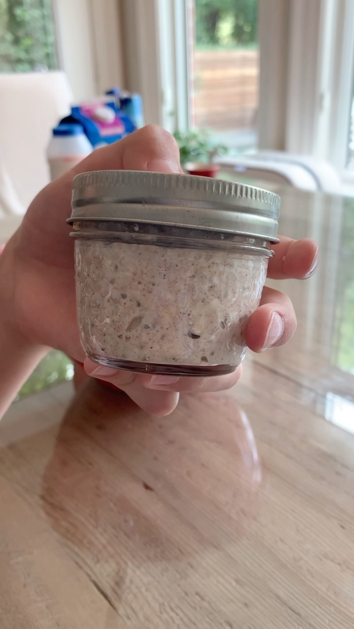 Summer’s here and even though it’s a time to relax and have fun I still have early mornings where I have to get going to swimming 🏊♂️ or sailing ⛵️. So I decided to make up a batch of my overnight oats to grab on my way out the door and eat in the car.
This is such a quick and easy recipe PLUS it’s so delicious.
Here is the quick recipe:
Ingredients
☀️3 Cup Oats
☀️1 1/2 Cup Plain Greek Yogurt
☀️1 1/2 Cup Coconut Milk
☀️3/4 Cup Unsweetened Shredded Coconut
☀️3 Tbsp Chia Seeds
☀️3 Tsp Ground Cinnamon
☀️3 Tsp Maple Syrup
☀️1 1/2 Tsp Vanilla Extract
☀️1/4 Tsp Nutmeg
☀️1/4 Tsp Salt
Instructions
1. In a medium bowl, mix together all the ingredients until well blended.
2. Pour into small jars, cover and refrigerate overnight.
3. Enjoy as a breakfast treat or any time of day when you are on the run.
It’s so easy and so delicious and I hope that you try it.
🧑🍳Matteo
#cucinakids #cucinakidscook #overnightoats #overnightoatsrecipe #kidswhocook #kidsrecipes #kidsinthekitchen #kidchefs #kidfoodie #easybreakfast #kidpreneur #mealsandreels #instafood #instakids #instarecipe #homemade #recipereels