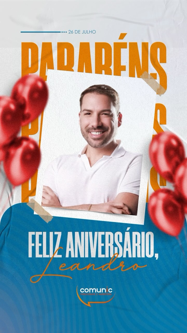 Hoje é dia de celebrar você! 🎉 Que seu aniversário seja repleto de alegria, saúde e momentos inesquecíveis. Obrigado por ser uma inspiração para todos nós.
Feliz aniversário, @leandrolucasfer ! 🎂🎈