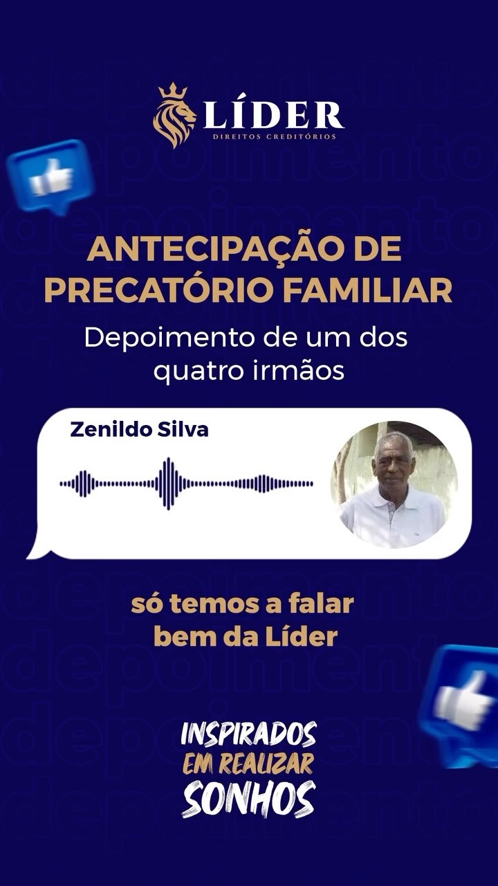 Nosso objetivo é transformar os sonhos em realidade, faça como a família do Zenildo Silva, antecipe seu precatório de forma ágil e com total segurança!
Entre em contato conosco!
#precatorio #inss #uniao #antecipação #ativosjudiciais