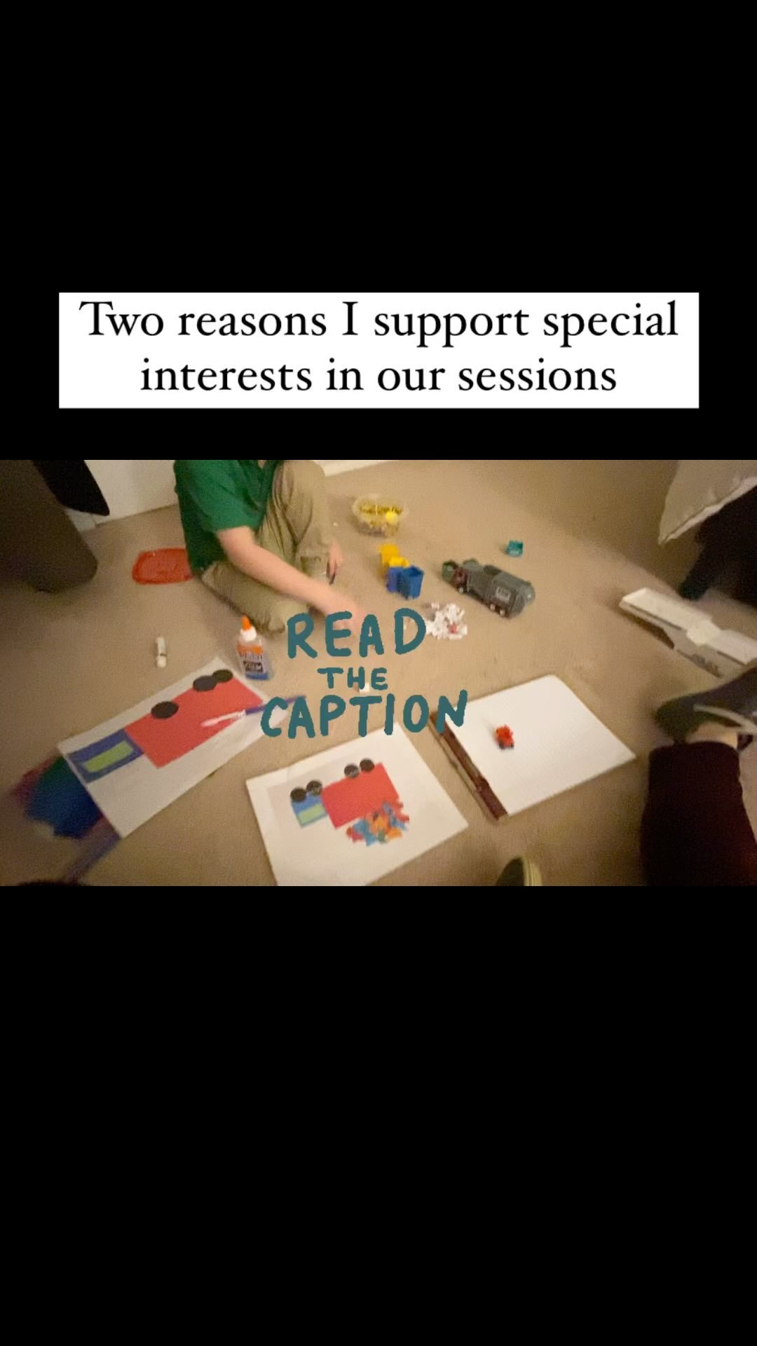 We played with trucks last week. And the week before. And really, at some point in most of my sessions with this GLP since we started working together this past summer.
But here’s the thing- if I had pushed this client to play with “something else,” just for the sake of mixing things up, I would have missed out on:
* Watching his beautiful evolution from silently observing trucks outside to building and designing trucks and towns
* Collaborating and designing delivery systems, scheduling runs to the dump, and problem-solving/figuring out how to fix things
* Using language to self-advocate and communicate ideas
By following this child’s lead and leaning into his special interests, we created a safe space for filling and dumping (another interest!), a very strong and trusting bond for learning new things, and a bridge to exploring new materials. I also learned a great deal about dump trucks!
So if you feel like pulling your hair out because your child, client, or loved one doesn’t seem to want any variety at the moment, here are two reasons I dive into special interests:
1. It increases motivation and engagement during our sessions
2. It allows me to utilize their strengths to support their communication goals
What else would you add? Drop a comment below.
#speechtherapy #specialinterests #playbasedlearning #gestaltcognitiveprocessing #gestaltlanguageprocessing #autisticjoy #neurodiversity