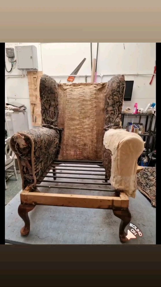 A couple of wing chairs same material slightly different shape using two fabrics. #tuesdaytransformation #tuesday #interiordesign #home #upholstery #uk #fabric #instagood