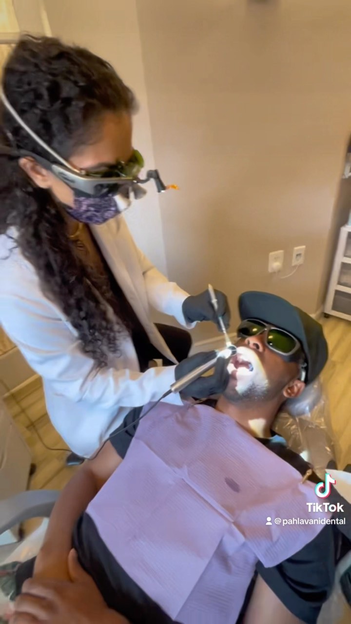 Using our Gemini laser on a young patient with peg laterals! His gum lines from canine to canine were uneven and nothing says beauty more than symmetry! After using the laser we then prepped the laterals for veneers. Stay tuned for the before and afters!