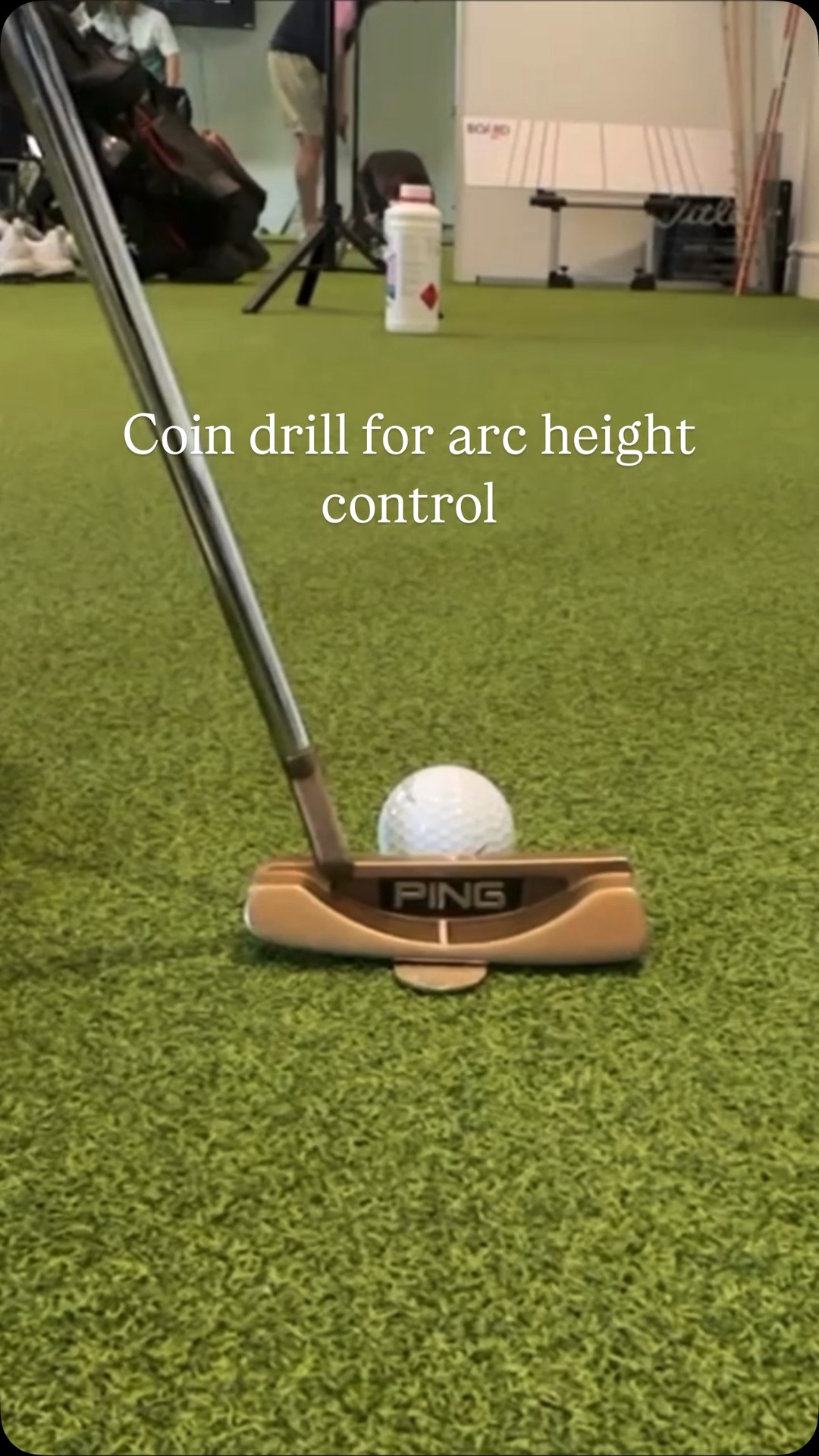 Part of good striking of putts is to ensure the ball is hit on the right height of the face. If your tendency is to hit too high the face this coin drill ensures arc is enough off the ground to make good contact. Stole this gem from @oliver_wilson and am passing it off as my own. Thanks Oli #putting #golflessonssurrey