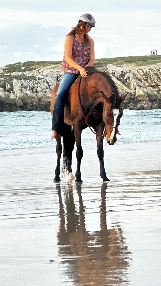 Inteligentes 5th ride - I somehow doubt that it was her first time at a beach because she literally looked at the waves once and then decided that they are harmless.