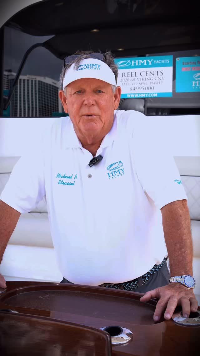 🚤 Step aboard “REEL CENTS” – the 2020 Viking 68 Convertible at the Miami International Boat Show! 🌊
This snow-white beauty is a dream for sportfishing enthusiasts and luxury cruisers alike. Powered by twin MTU V12 M96L engines delivering 1,945 HP each, she boasts an impressive top speed of over 40 knots. 
Key Features:
🛥️Palm Beach Towers tuna tower & hydraulic outriggers
🛥️Seakeeper 26 gyro stabilizer for ultimate comfort
🛥️Furuno Omni Sonar & AME Garmin electronics suite
🛥️Luxurious 4-stateroom, 4-head layout with matte walnut finishes
🛥️Air-conditioned mezzanine with Bluewater fighting chair 
Whether you’re chasing marlins offshore or enjoying a sunset cruise, “REEL CENTS” delivers unmatched performance and elegance.
For Sale at @hmyyachts