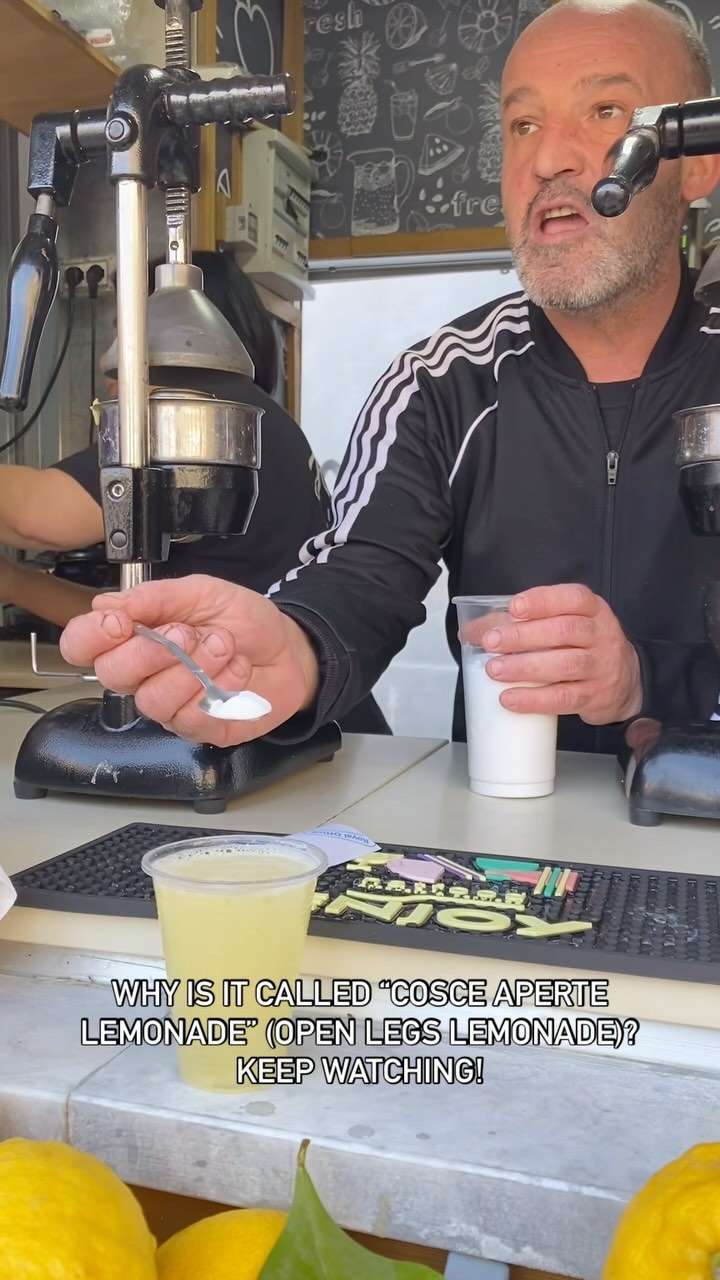 When in #naples , you should try the so called “open legs lemonade”, and yes, they call it like this in quite a malicious, playful way 😄
Do you want to know why it’s called like that? Just watch the video! Andiamo!