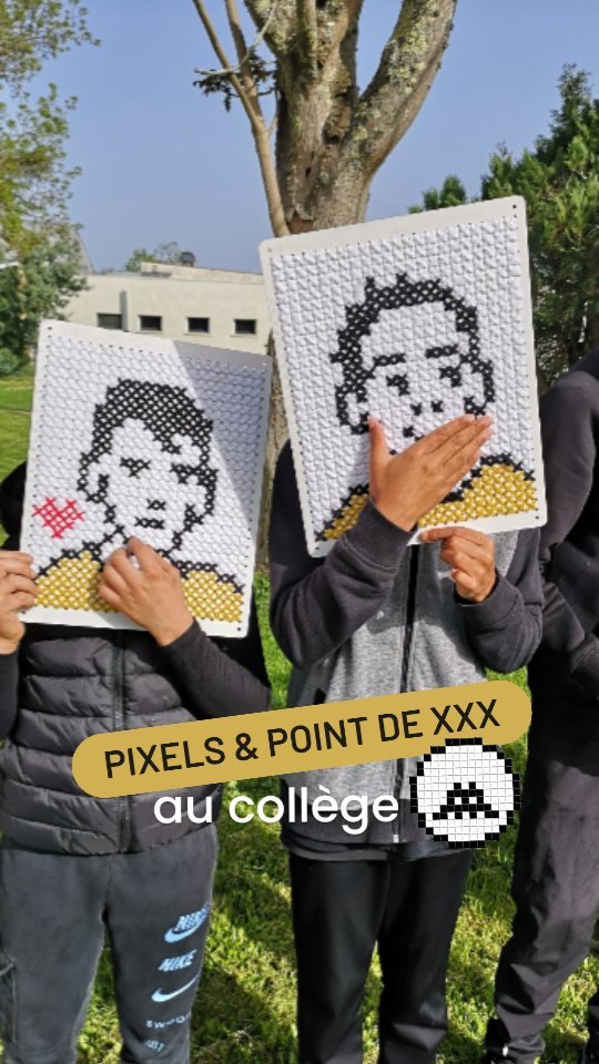 Autoportraits pixel : un projet de broderie géante mené avec ténacité par les élèves de la classe ULIS du collège Théophile de Viau !
#passculture #scolaire #college #educationartistiqueetculturelle #pixel #pixelart #pointdecroix #streetart #pointdecroixgeant #lafabriquetoimeme
