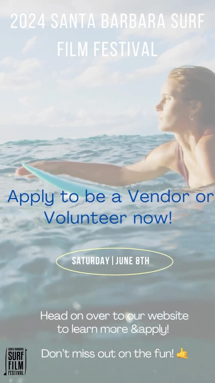 It’s not too late to be a part of this years festival!
We are still looking for volunteers and ocean centric vendors! 🌎🌊
This year we’ve stepped up our game and added a morning yoga session &sound healing with @juicylifecoach , a wellness “ZEN Zone” featuring a sauna and cold plunge courtesy of @acornandoaksb and more! 🧘
Come and watch your favorite surfers get dunked for charity along with all day live music, games, tasty food and drinks!
Join us for a day filled with fun at our block party Saturday June 8th from 11-6! 🤙
✨✨A huge shout out to our non-profit supporters: @healtheoceansb @surfhappensfoundation @surfridersb
✨Thank you to our Sponsors for helping to make this festival possible! We appreciate your support! ✨
@firestonewalker
@thepacificstone
@malibusurfsauce
@seacreatureswine
@waiakea
@nosotros
@localsonlyvodka
@goldcoast.surf
@cleanoceandesigns
@canopyclub_sb
@highseasmead
@yadayadayadaco
@acornandoaksb
@stretchlabmontecito
@procovry
@korshots
#sbsff2024 #sbsff #santabarbara #sbsurf #sbsurffilms #filmfestival #surffilmfestival #lobero #sb #community