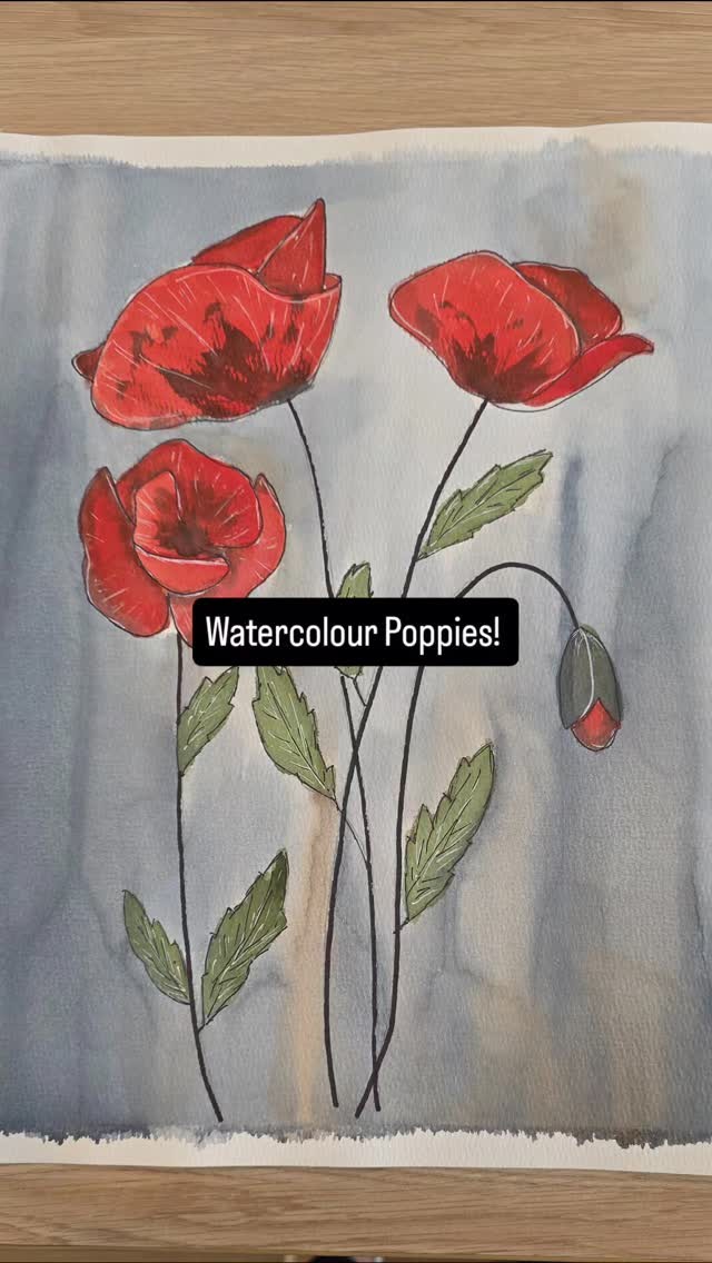 I am super impressed with all of these poppies from our watercolour workshop today! Just look at how stunning these are!!! #watercolour #poppies #painting