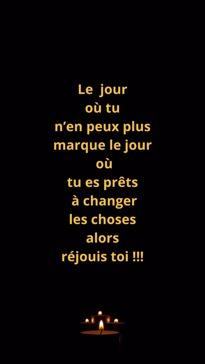 Le jour où tu n’en peux plus de certaines situations marque le jour du changement! Il faut parfois toucher le fond, se sentir tellement mal avec ses vieux schémas inconscients, tu te rends compte de tes réactions, de tes manières d’agir et de réagir, tu prends conscience qu’il y a un truc qui n’est pas normal, et c’est à ce moment que tu décides que ce n’est plus possible, que tu dois changer et c’est le signal que tu es prêt à changer !! 🙏✨🥰
#change #changer #affirmationpositive #affirmations #affirmationpositives #développementpersonnel #pretachanger #phrases #phrasedujour #phrasedusoir #schemainconscient #vieuxschémas #jenpeuxplus #amourdesoi❤️ #amourdelavie #reels #declic
