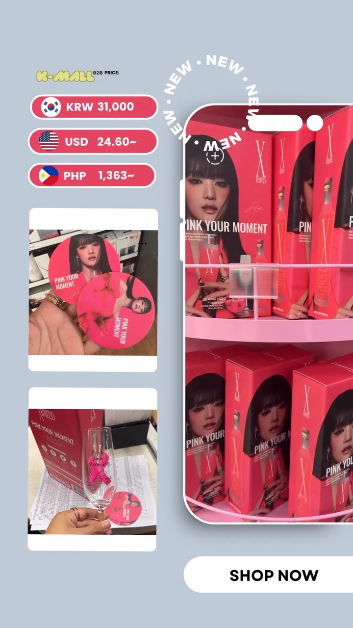 PINK YOUR MOMENT this Xmas with THE MINNIE PACK 375ml and X-RATED’s muse, Minnie of (G)-idle🍾🎀
This exclusive package includes:
- X-RATED 375ml
- 1 Champagne glass designed by Minnie
- 2 Minnie coasters
Deadline of order “DOO”: until Dec. 18, 2023 only
🛍️ Head into our Kmallb2b store now to checkout– no MOQ required! Plus we ship worldwide 🌍 Korean bank account not required!
Don’t forget to enter your Agent Noona Korean address if you’d like to consolidate your orders in our warehouse for later shipment 🚚✨
Product link is in our bio or you can purchase here: https://www.kmallb2b.com/product-page/x-rated-the-minnie-pack-375ml
#XRATEDLiqueur #XRATED
#PinkYourMoment #THEMINNIEPACK #Kmallb2b #AgentnoonaServices #Krwarehouse #ConsolidationService #gidlego #kpopgo