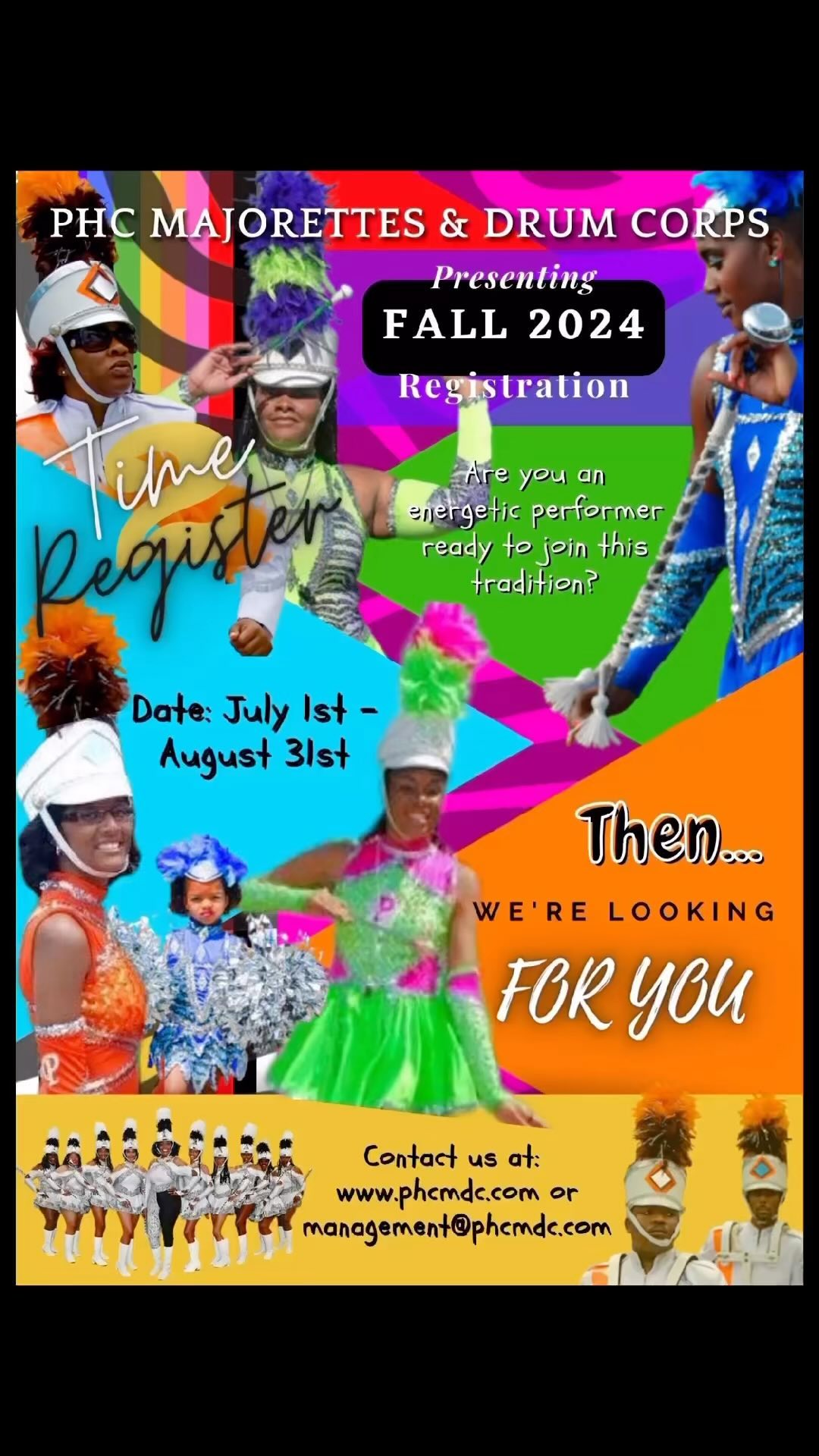 Our 2024 Fall Registration is now open! Visit our website to register. Meeting details coming soon! #Majorettes #PomPoms #Dancers #Drummers #KeepingTheTraditionAlive #PHCMDC #Bermuda #Performances #Community