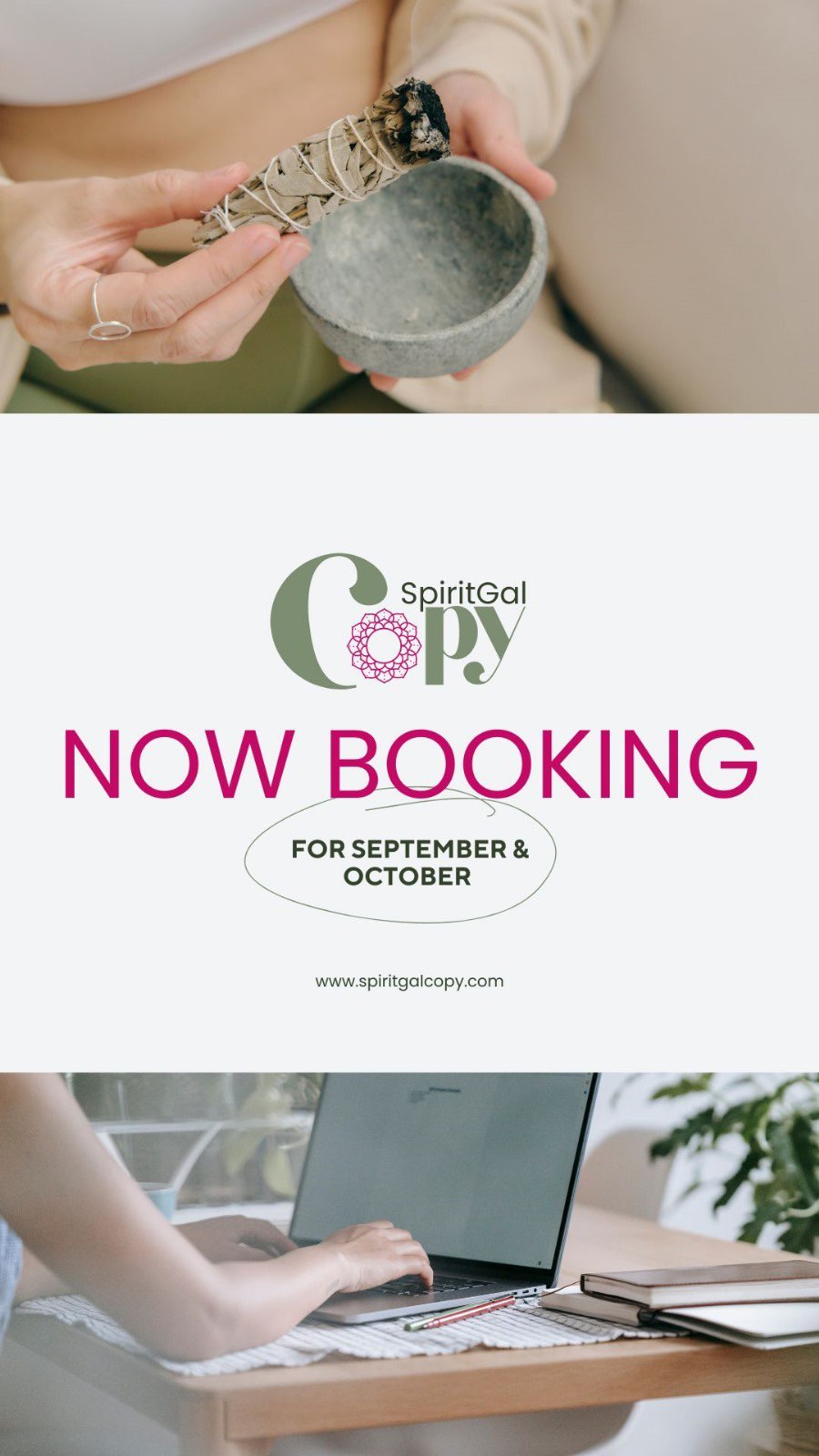 MY CALENDAR IS NOW OPEN FOR NEW CLIENTS 🤩
Here’s how I can help…
✨Website Copywriting & Design: perfect for those who are starting from scratch or business gals who fancy a spiritual makeover
✨ Website Copywriting & Brand Audit: ideal for the gals who just need to give their website a little bit of TLC.
If you’re keen to work with a marketing spiritual gal who gets you, then I’ve got your back!
Book your space now and elevate your digital aura ✨✨
#spiritualcopywriter #businesswoman #yogateacher #femaleentrepreneur #wellnessretreat #holistictherapist #crystaltherapist #manifestingcoach #spiritualcoach #mindbodysouljourney #spiritualwellness #clairvoyants #clairvoyant #tarot #tarotreading #witch #holistic #lifecoaching #branding #copywriters