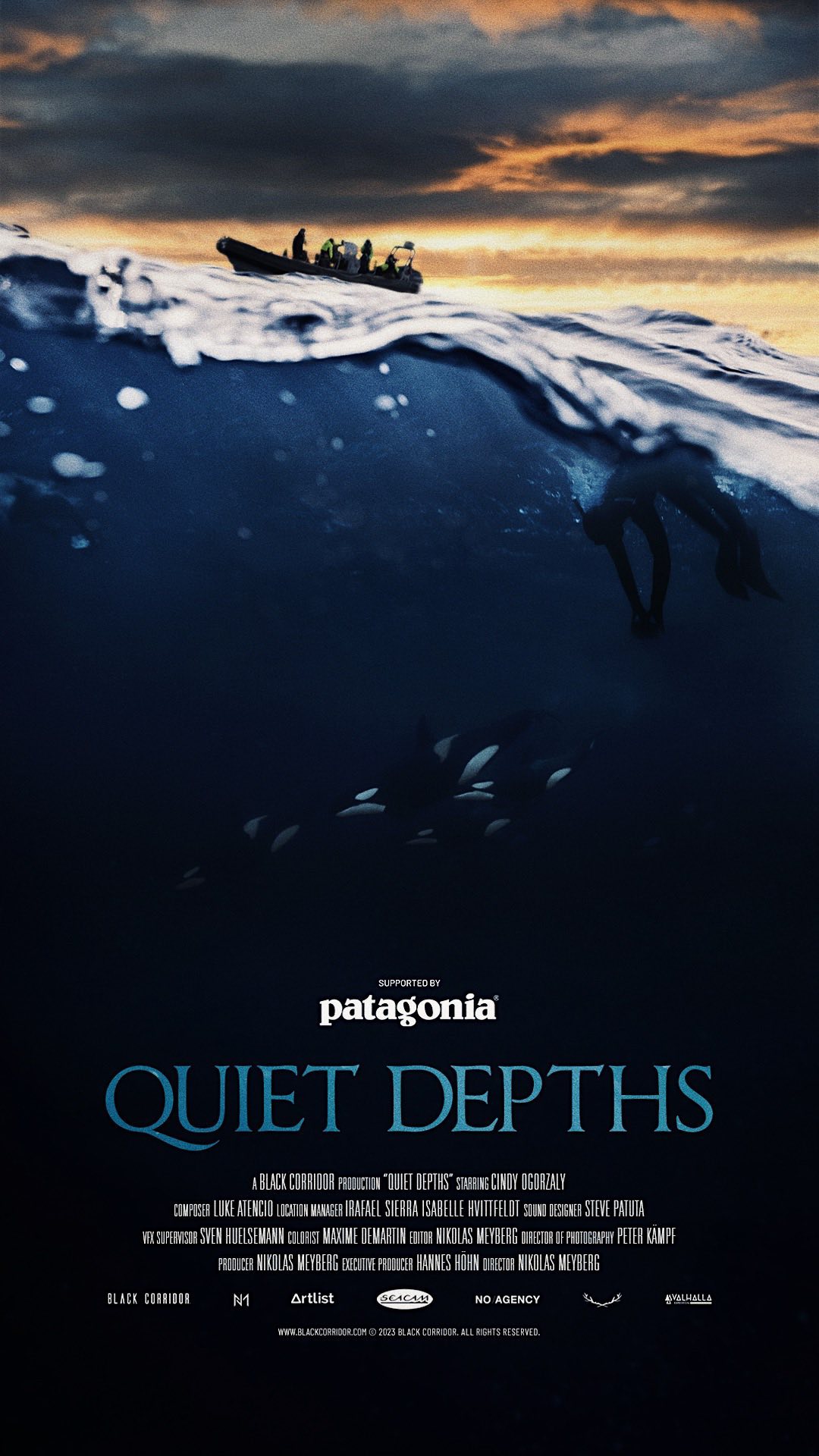 With the short documentary „QUIET DEPTHS“, we broke free from our daily routines, thanks to Patagonia’s support. Inspired by their sustainable ethos, we embarked on a spontaneous journey to the Arctic Circle. Our destination, the isolated Seglvik Peninsula, received incredible support from the local „Valhalla Orca Expedition.“
Facing strong waves on military boats and extreme conditions on land, our equipment and team, led by director Nikolas Meyberg, director of photography Peter Kämpf, and executive producer Hannes Höhn, were put to the test. Our main protagonist, Cindy Ogorzaly, a marine devotee, shared her inspiring story emphasizing the importance of preserving the natural world.
Limited by short daylight hours, Cindy’s role as Valhalla skipper, and the harsh environment, we efficiently captured scenes and interviews each day. Sustainability was prioritized throughout production to minimize our ecological footprint in this untouched setting. Huge thanks to everyone involved for their support in making this project possible. 🙌🌊✨
#quietdepths #patagonia #valhallaorcaexpedition #release #orca #humpback #whale #commercial #oceanconservation #arctic circle #aurora #sea #ocean #prevent #preserve #explore #beautyofnature #seacam #blackcorridor #blackcorridorfilm #nikhollywood