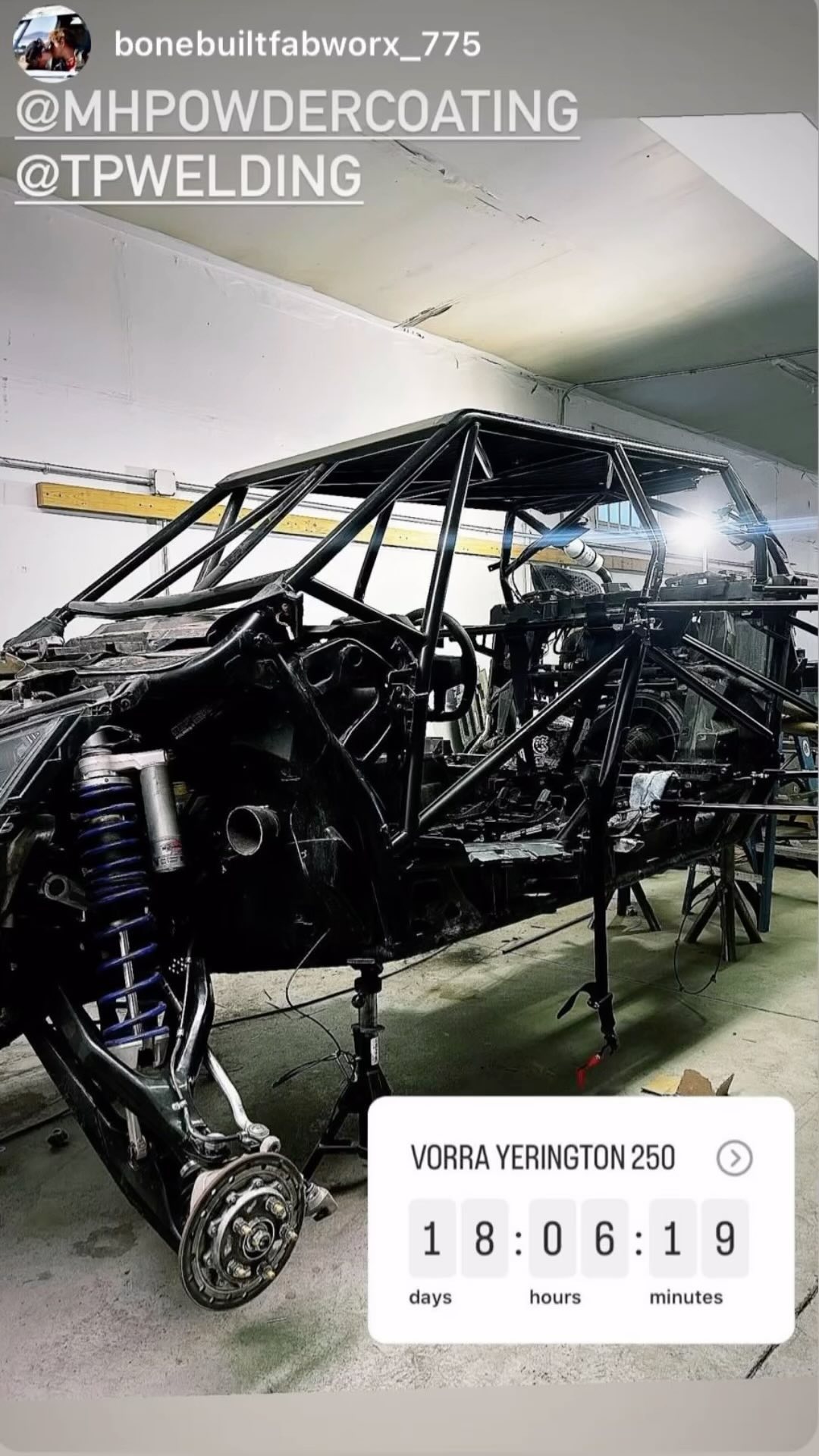 Lets go racing! 🏁🏁🏁 the countdown has begun to race day with @valleyoffroadracingassociation lots of fabrication by TPW and powder coating by Moundhouse Powder coating! We are excited to see this car come together!!