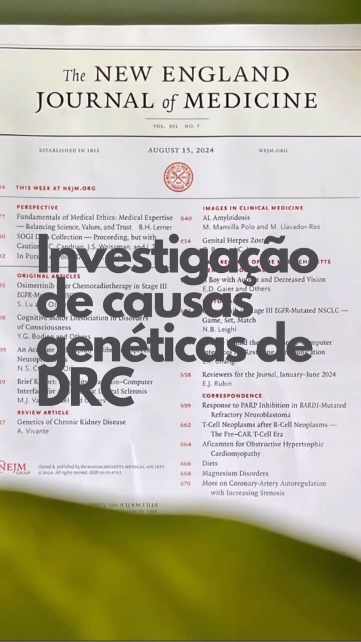 Nem sempre a doença renal é por hipertensão ou diabetes! Ha casos em que é preciso investigação genética.