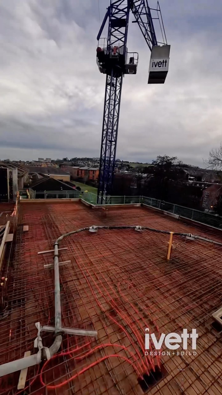 TABS - Thermally Activated Building Structure 🏗
.
Pipes have been installed into the soffit of the concrete slab. This will provide radiant heating and cooling throughout the building. The #TABS system will be connected to a Ground Source Heat Pump (#GSHP) to provide #passive cooling which is 80% of our heating / cooling load!👌🏼
.
#structure #architecture #construction #concrete #structuralengineering #civilengineer #photooftheday #formwork #building #architecture #engineering #scaffold #steel #shuttering #concretelife #formworksystems #concreteconstruction #rebar #builder #peri #steelfixing #formscaff #concreteformwork