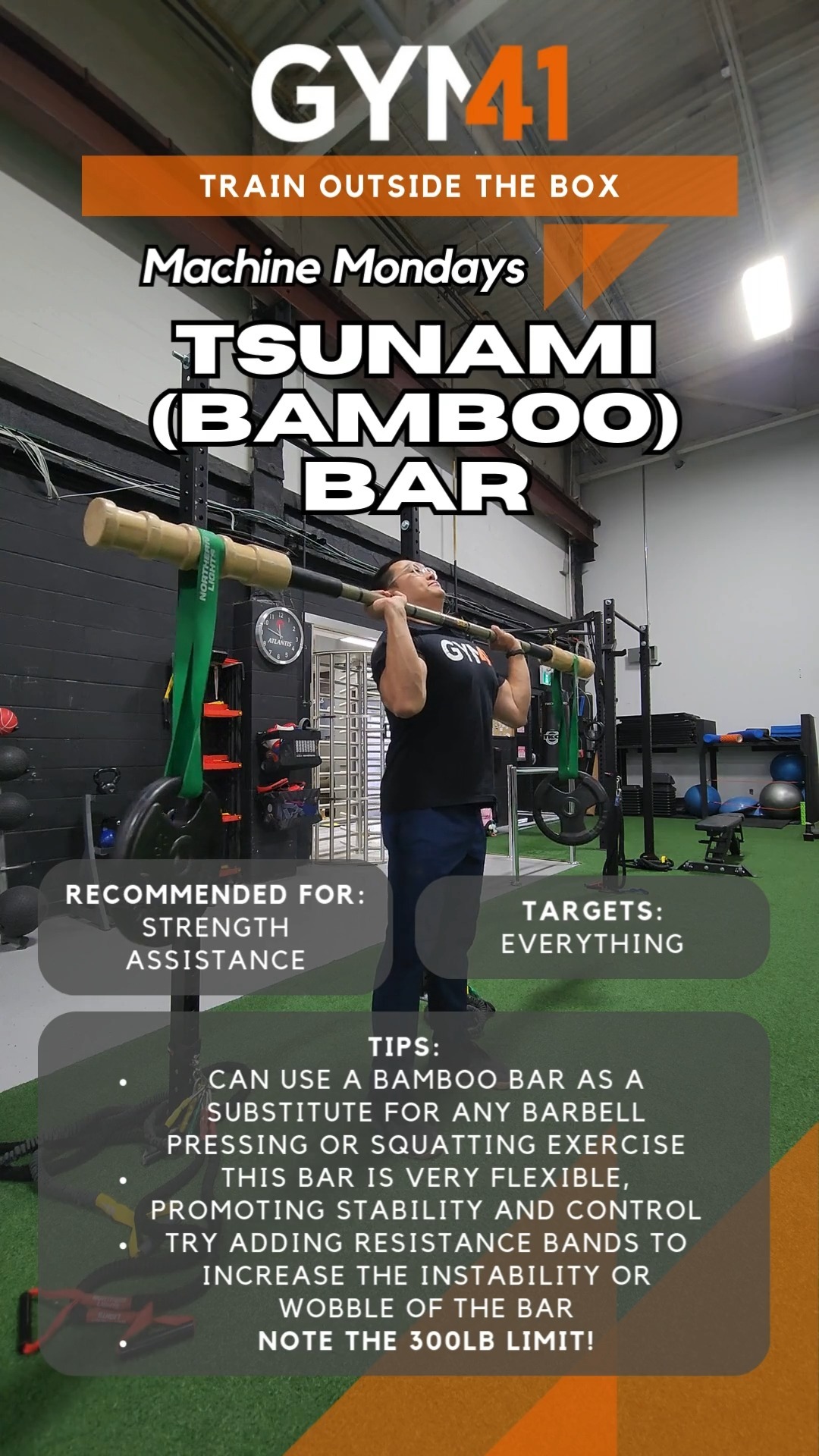 Introducing the 💥TSUNAMI/BAMBOO BAR💥
This machine is essential if you are looking to add variety to barbell pressing or squatting movements! Make sure to check it out next time you are at Gym 41!
#Gym41 #gym #gymmotivation #fitness #fitnessjourney #Kitchener #Waterloo #Cambridge #workout